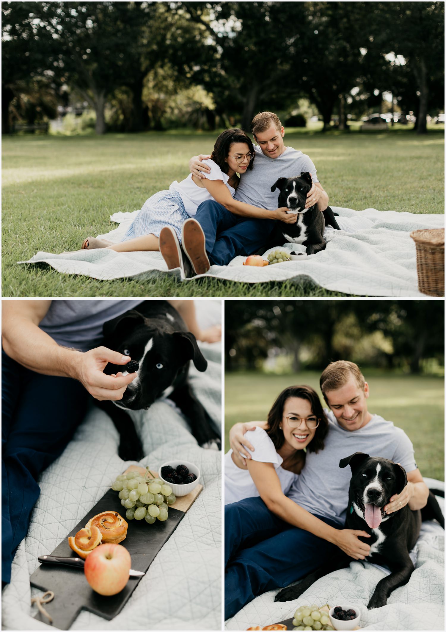 Couple having a picnic at the Bartram Park in Pensacola