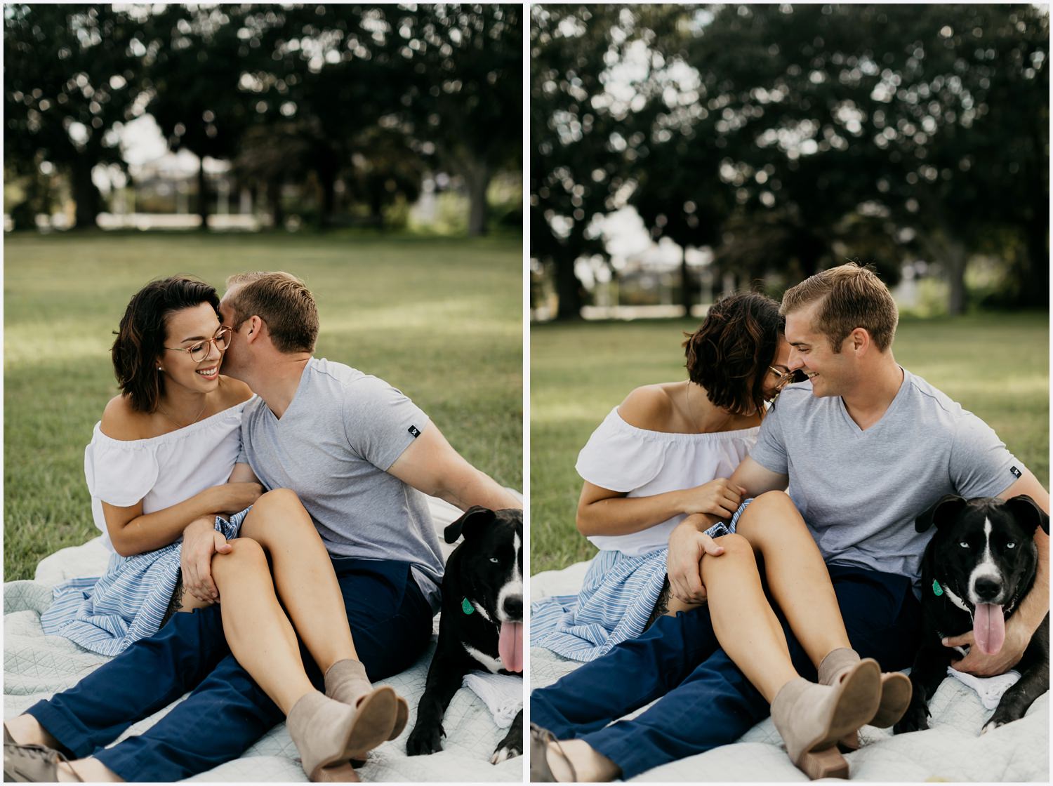 Couple having a picnic at the Bartram Park in Pensacola