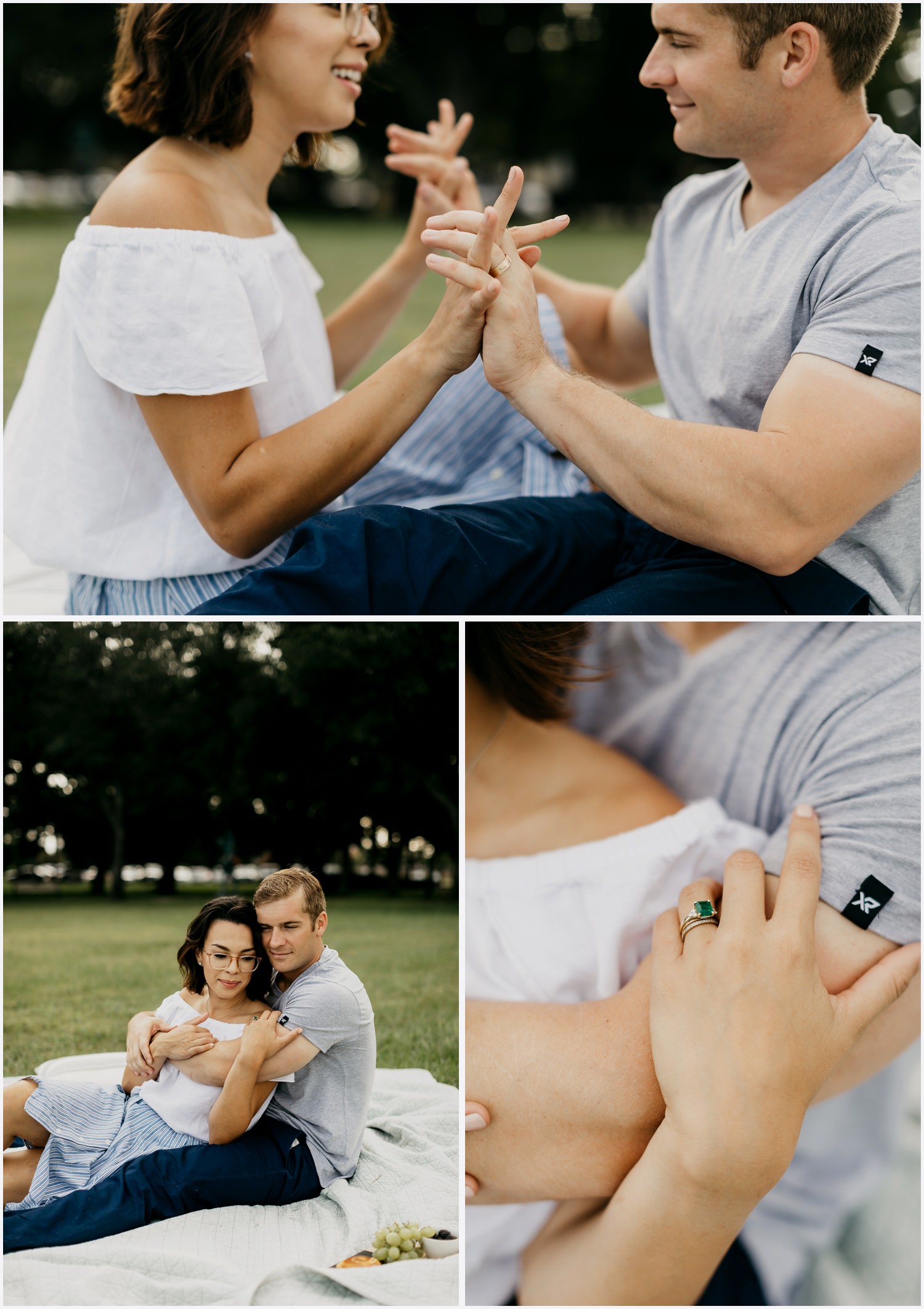 Couple having a picnic at the Bartram Park in Pensacola