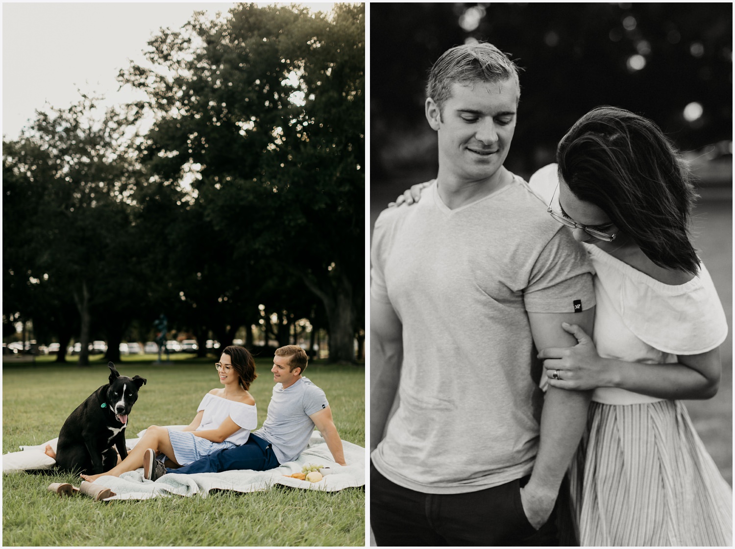 Couple having a picnic at the Bartram Park in Pensacola