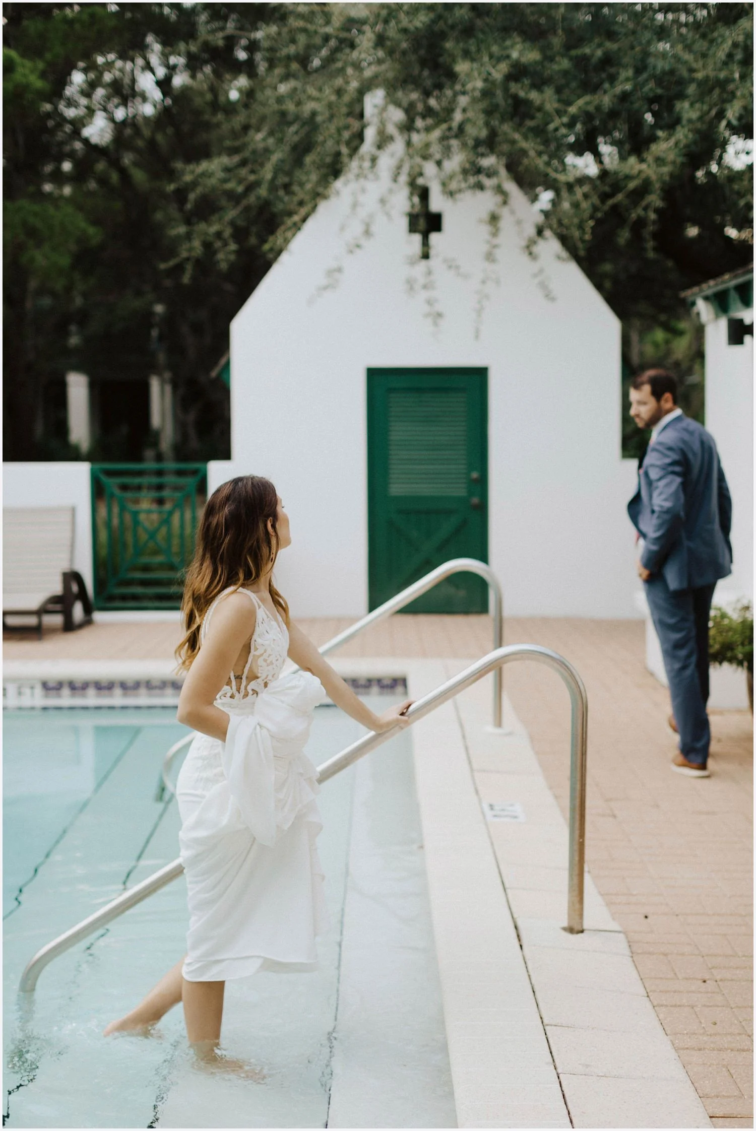 Bride and groom portraits in Rosemary Beach