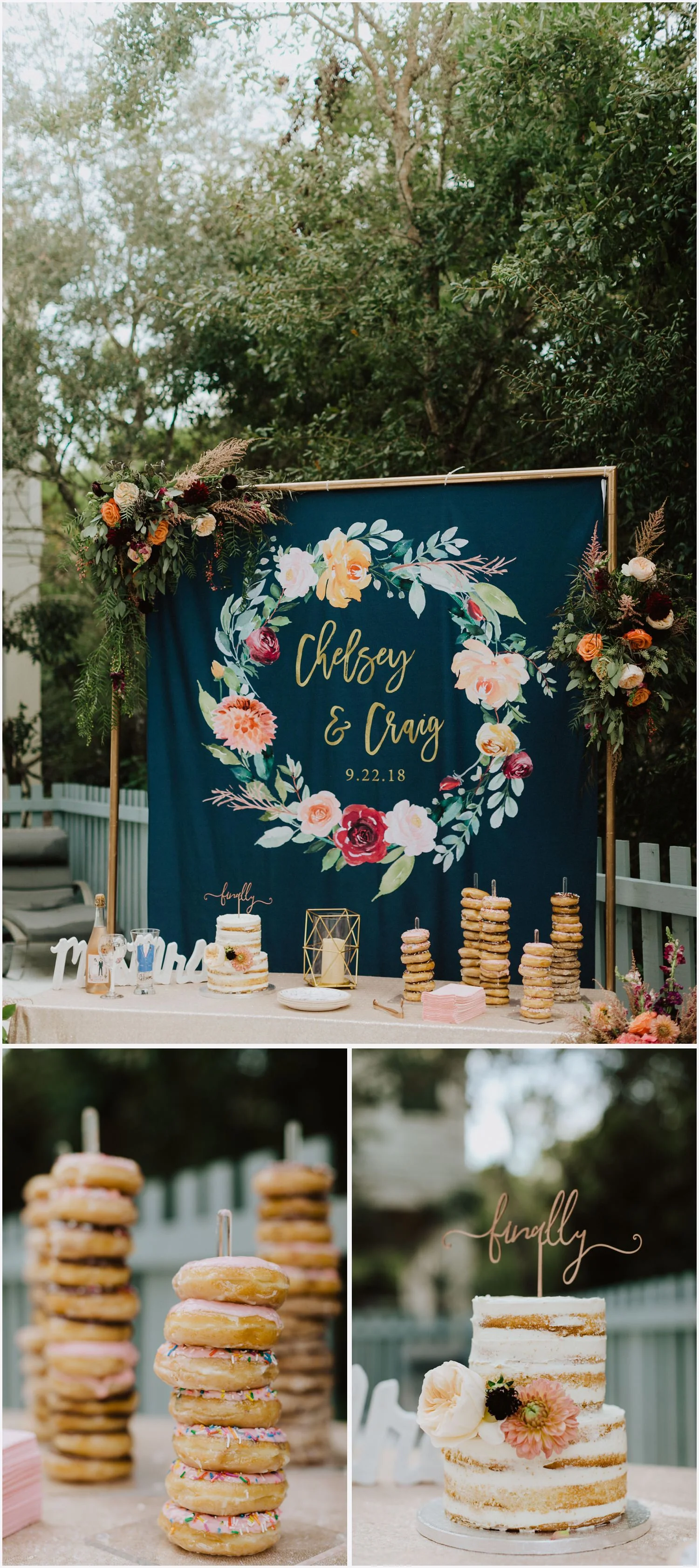 Wedding reception decor at a Rosemary Beach house