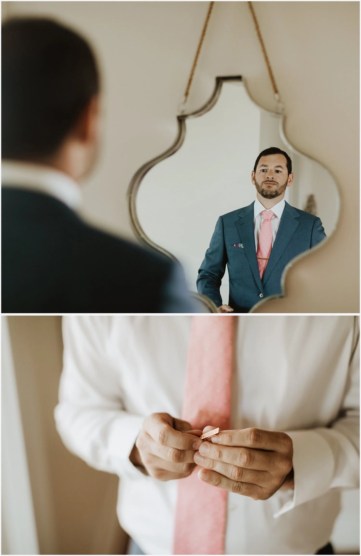 The groom getting ready in a Rosemary Beach house