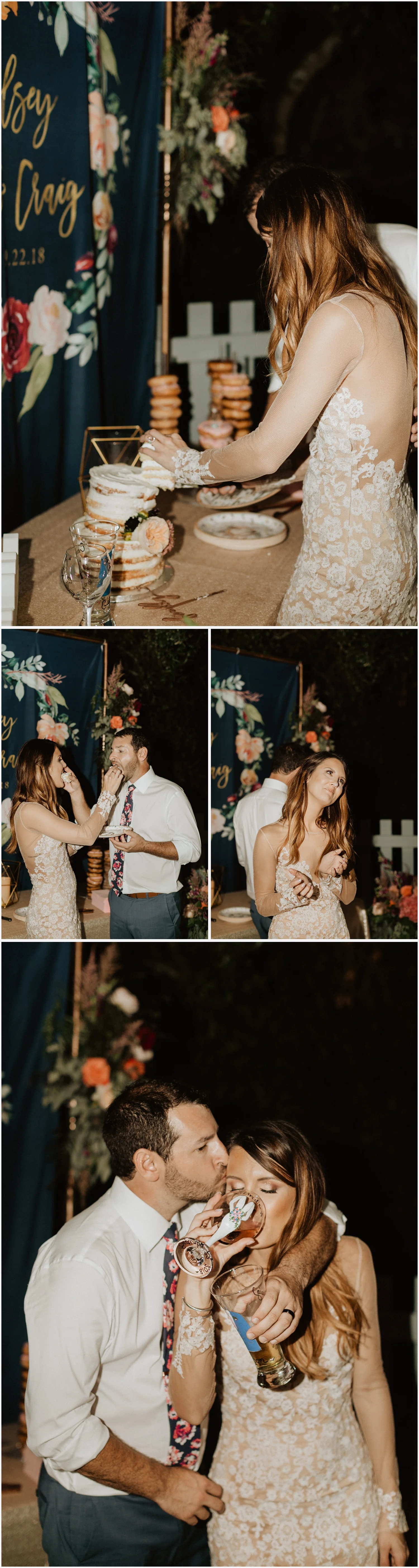 Bride and groom at their Rosemary Beach wedding reception