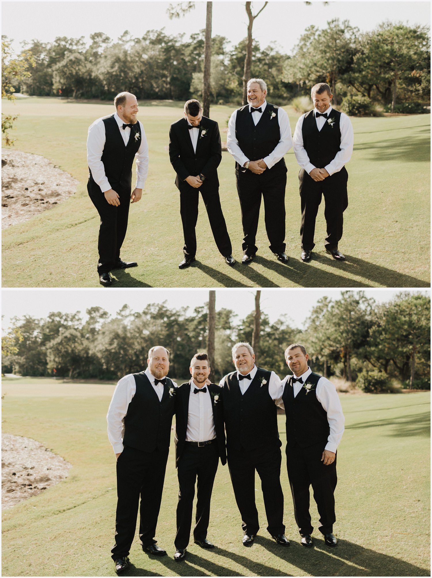 Groom and his groomsmen at the Shark's Tooth Golf Club