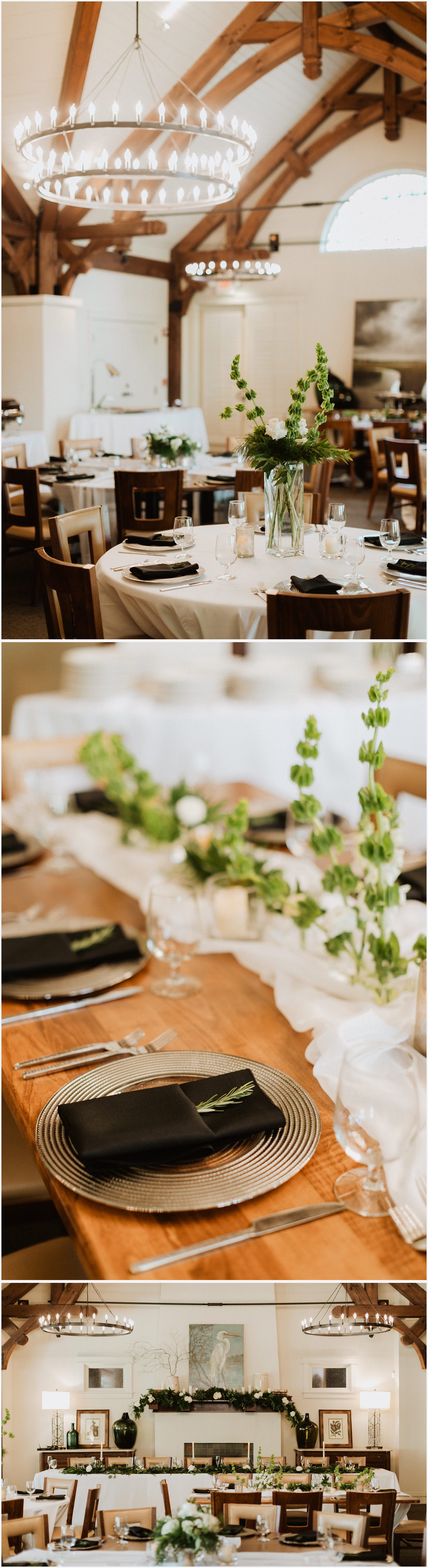 Wedding reception details at the Shark's Tooth Golf Club
