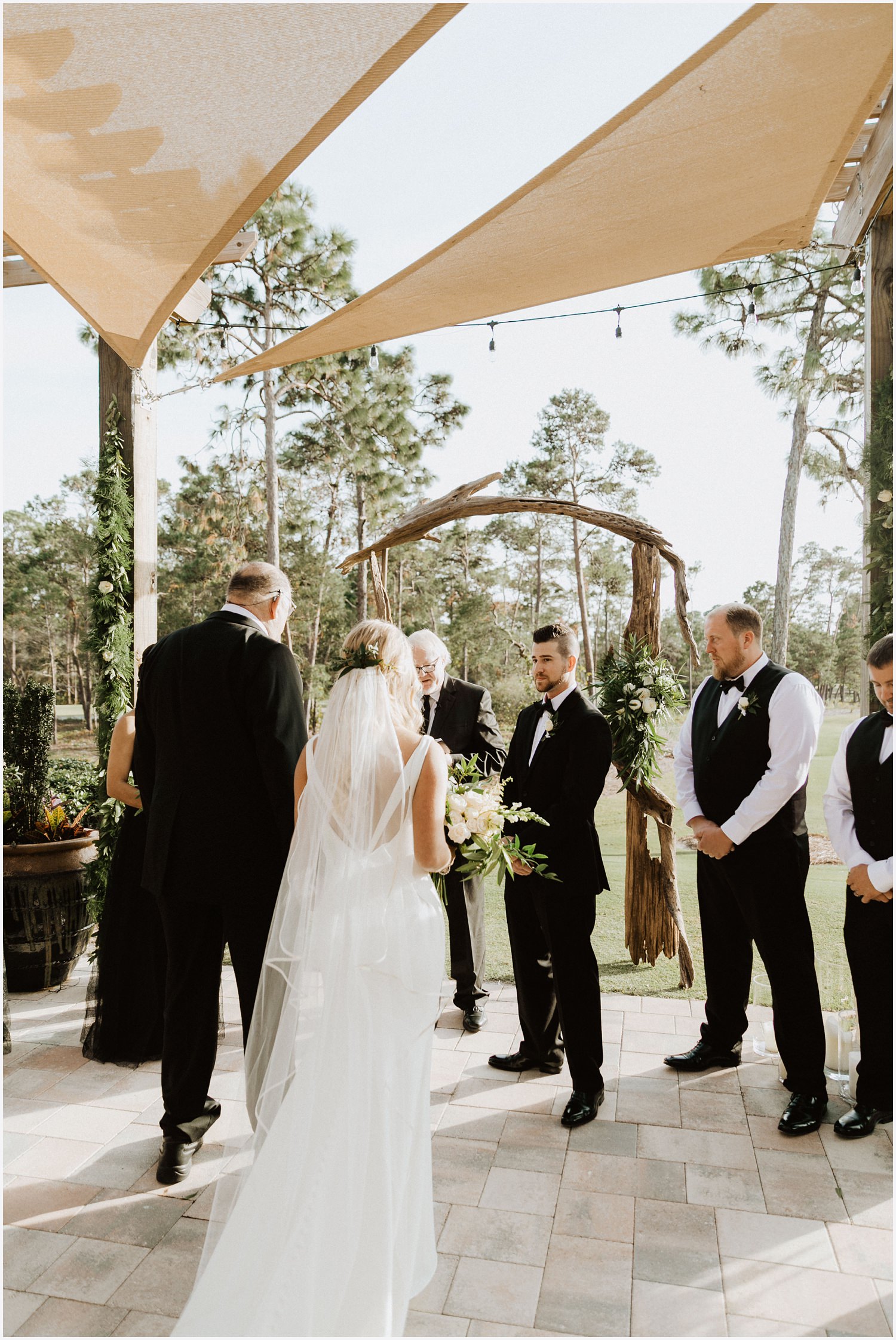 Wedding ceremony at the Shark's Tooth Golf Club