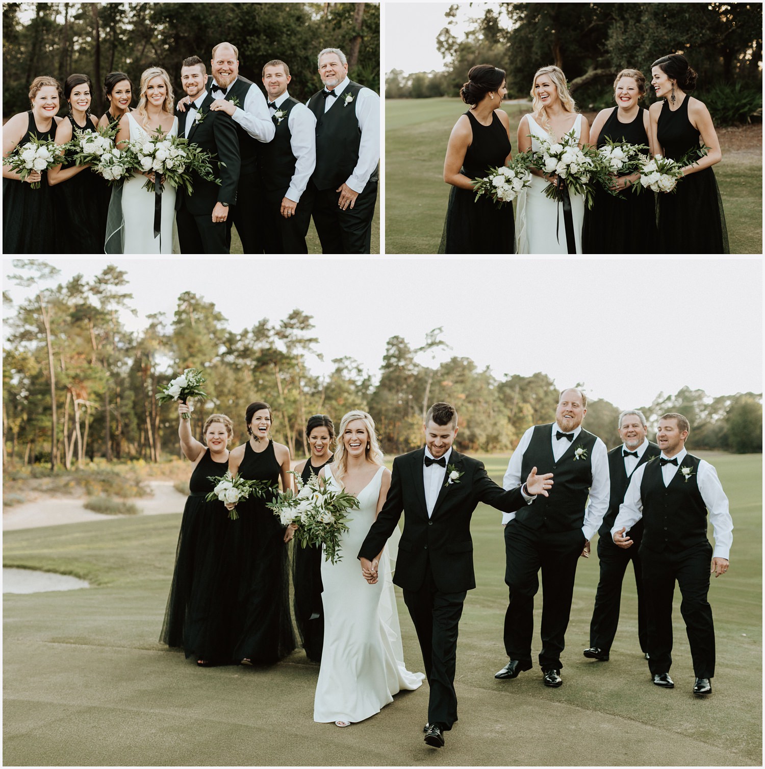 Wedding party photos at the Shark's Tooth Golf Club