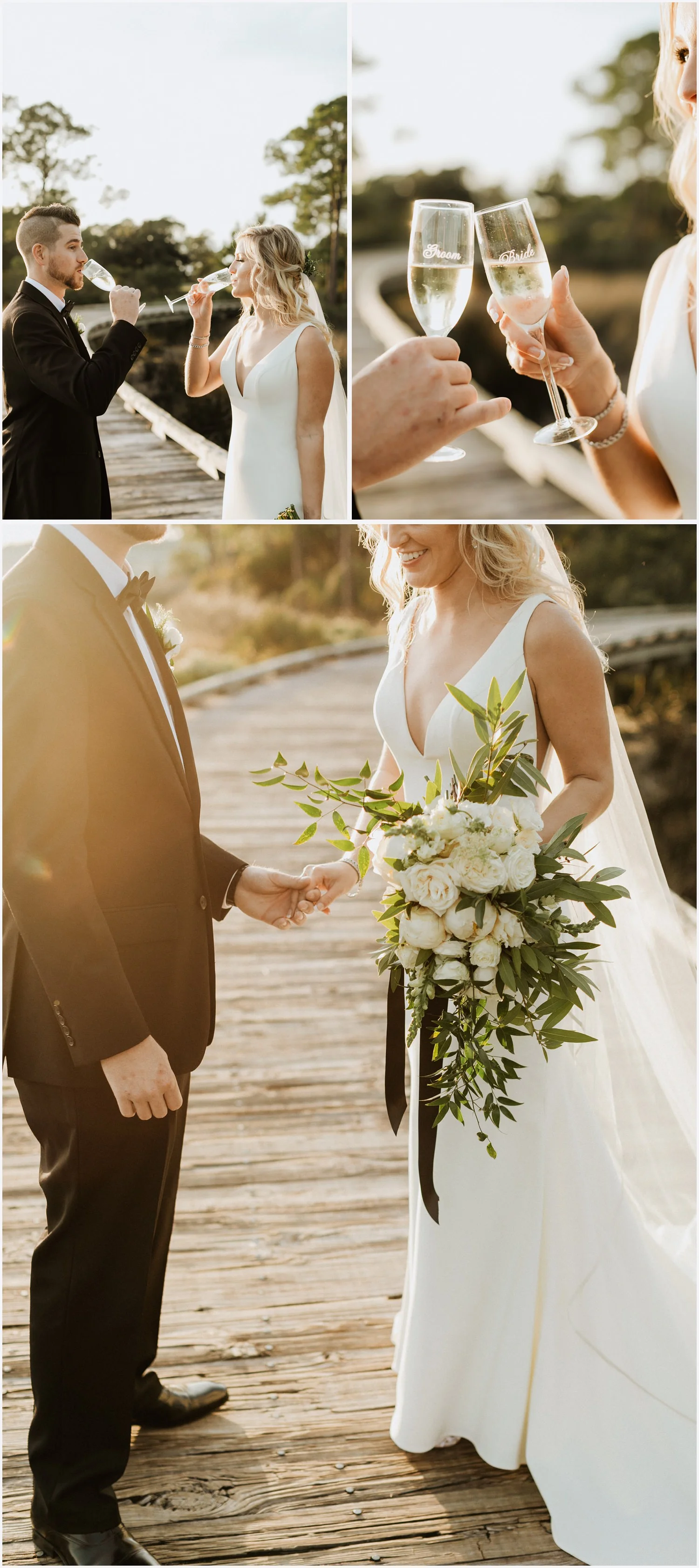 Bride and groom's wedding portraits at their Shark's Tooth Golf Club Wedding