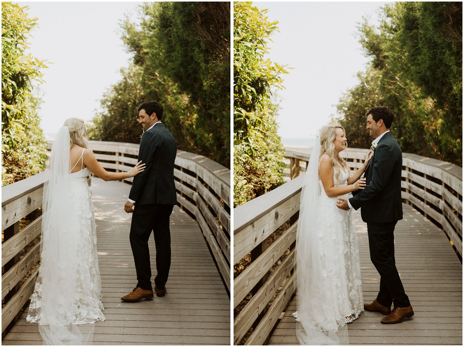 First Look Bud and Alley's Seaside Wedding