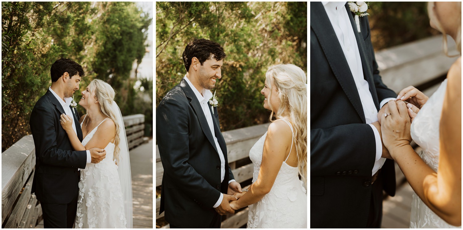 First Look Bud and Alley's Seaside Wedding