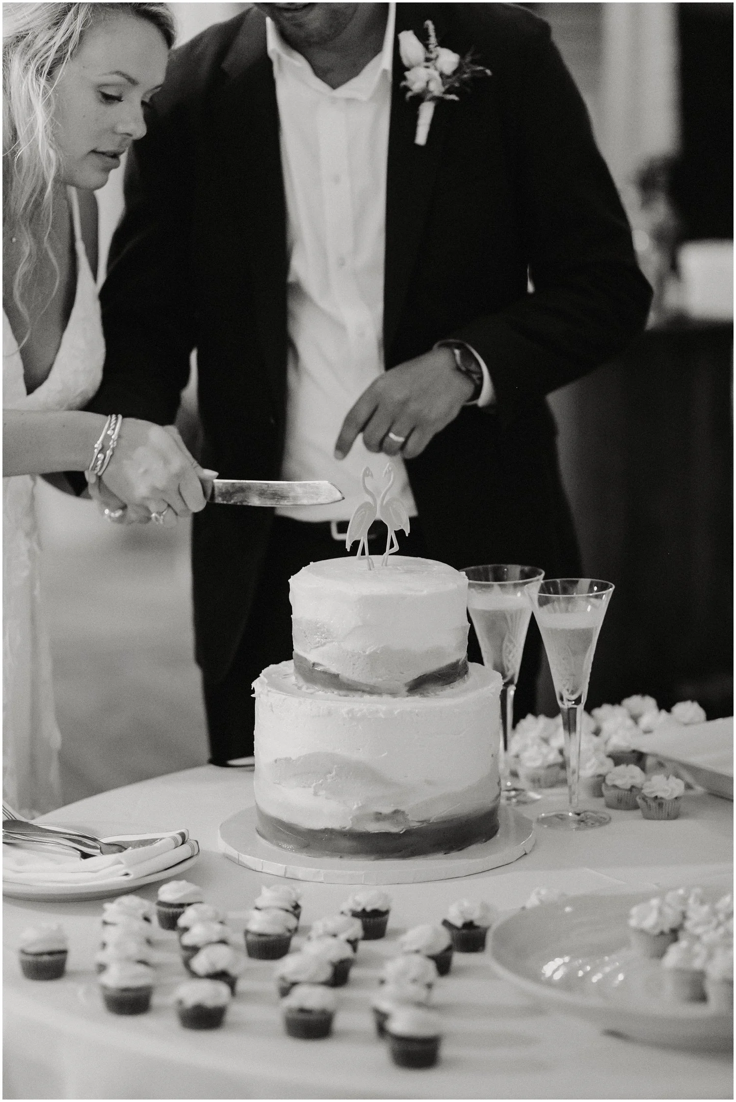 Cake Cut Bud and Alley's Seaside Wedding