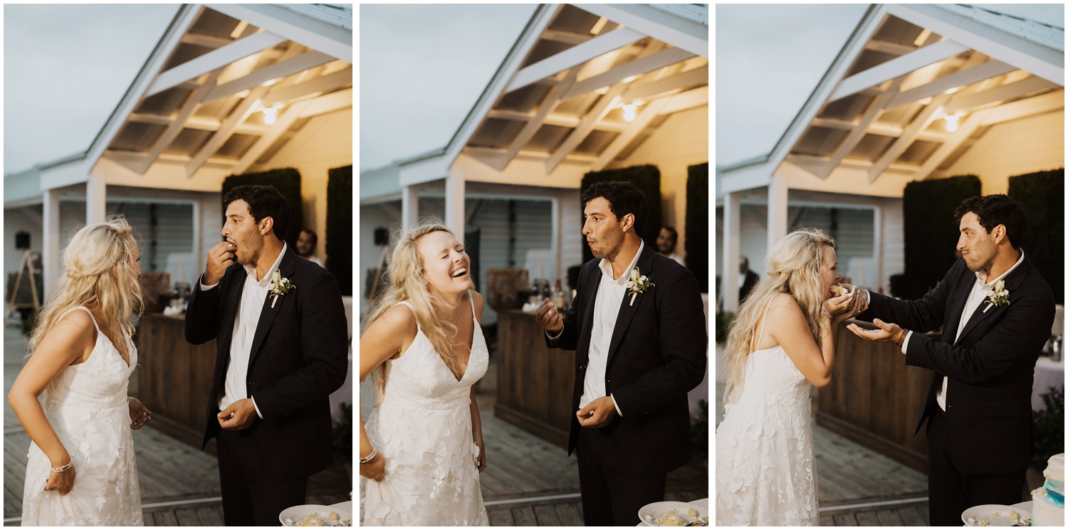Cake Cut Bud and Alley's Seaside Wedding