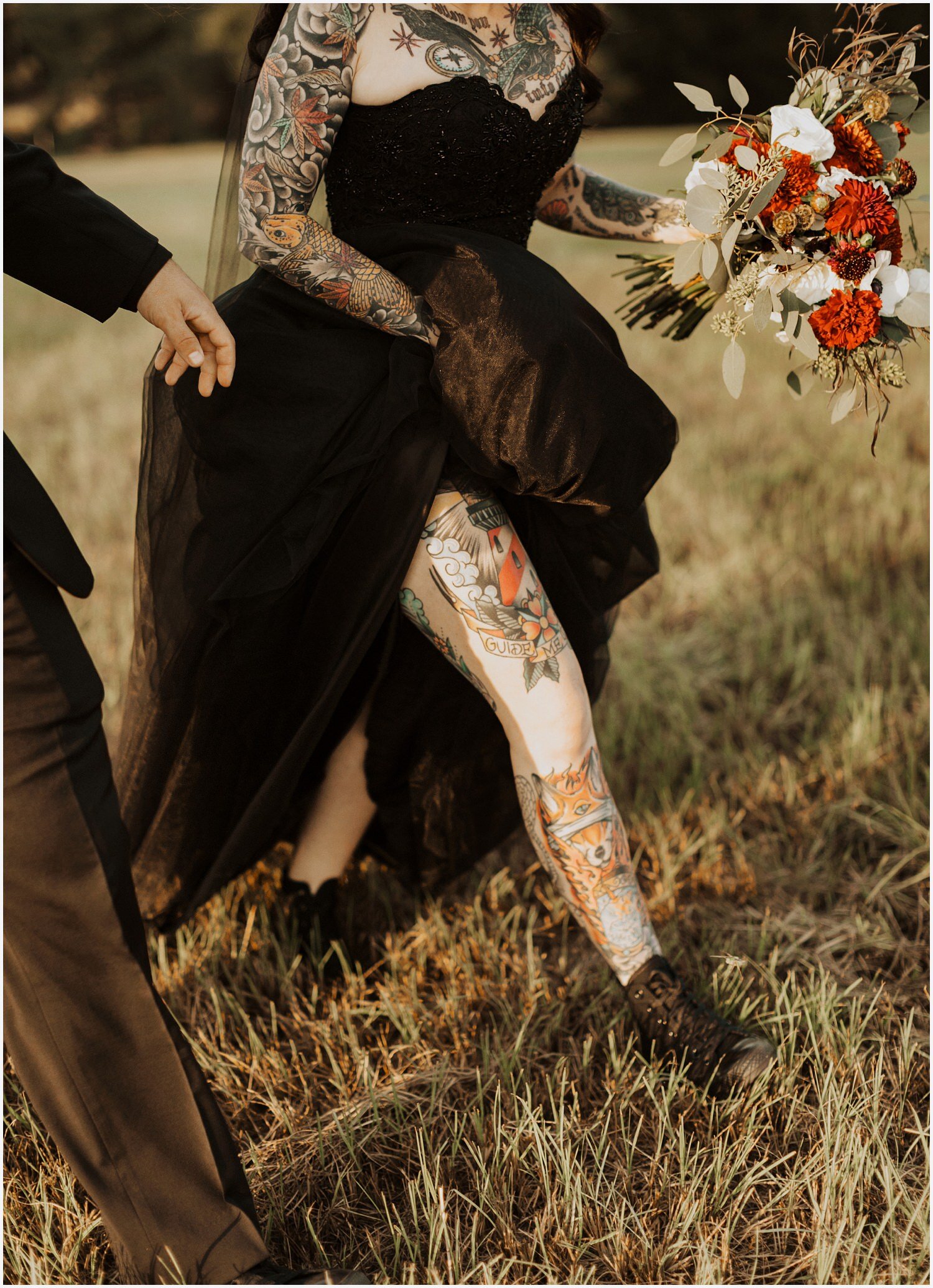 Camp Retreat Halloween Wedding Tattoo bride