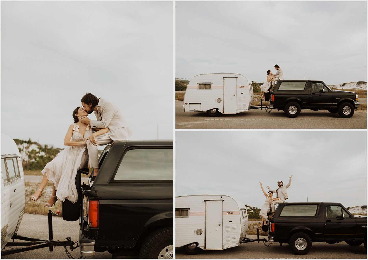 Bride and Groom Portraits at Grayton Beach State Park