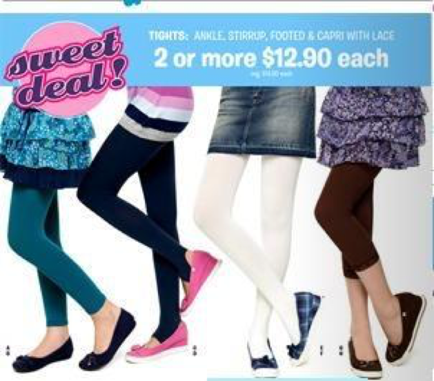 leggings and jean skirt