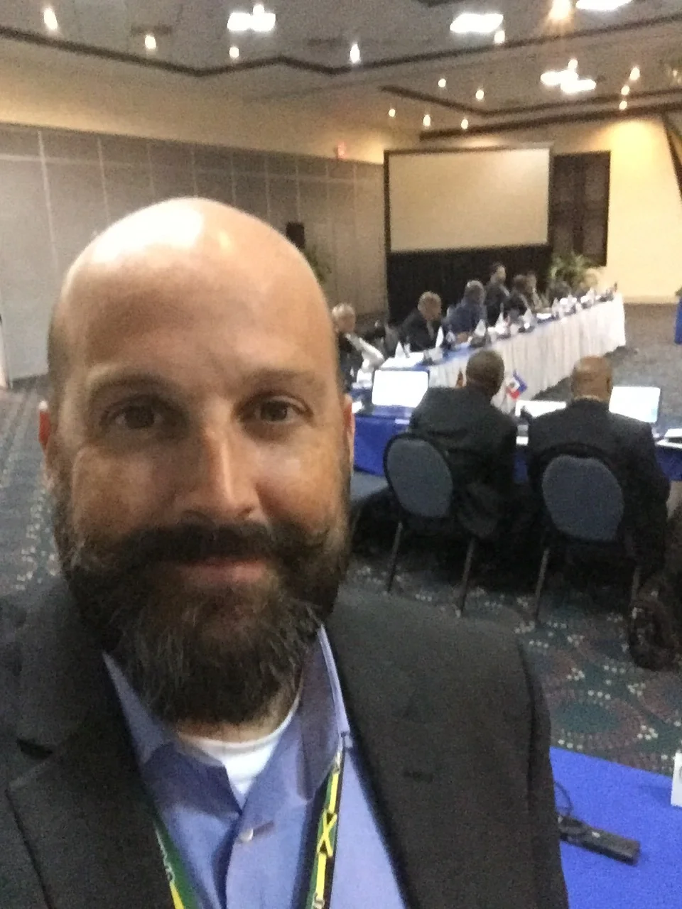 Being quiet during the plenary sessions...