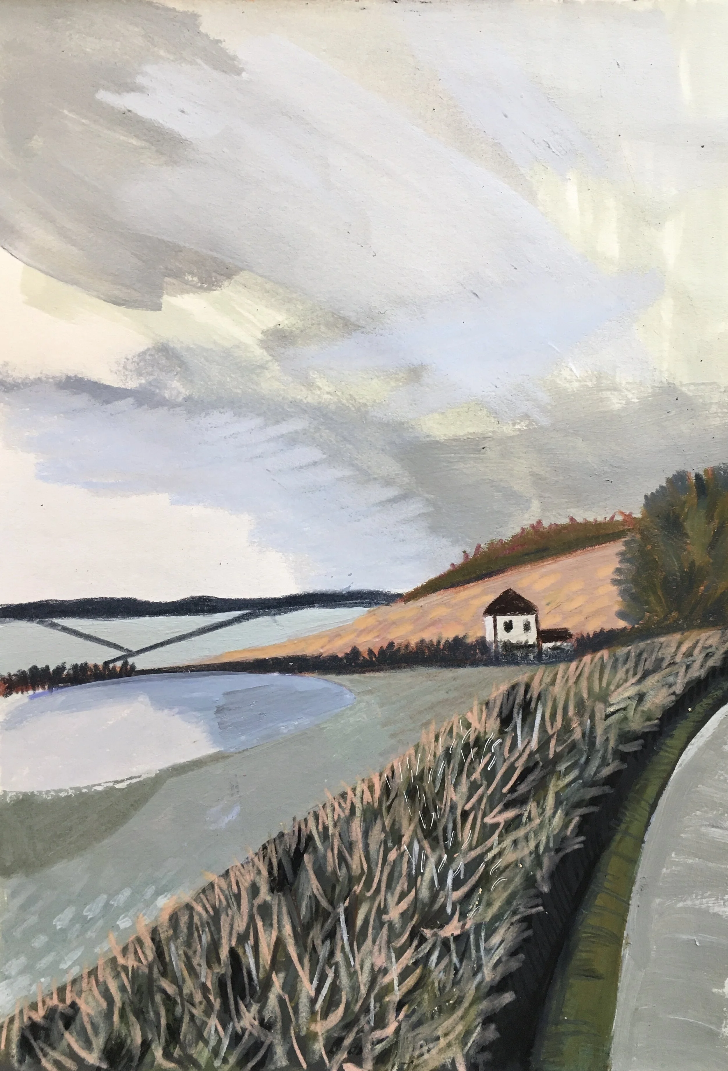 Welsh landscape contemporary drawing