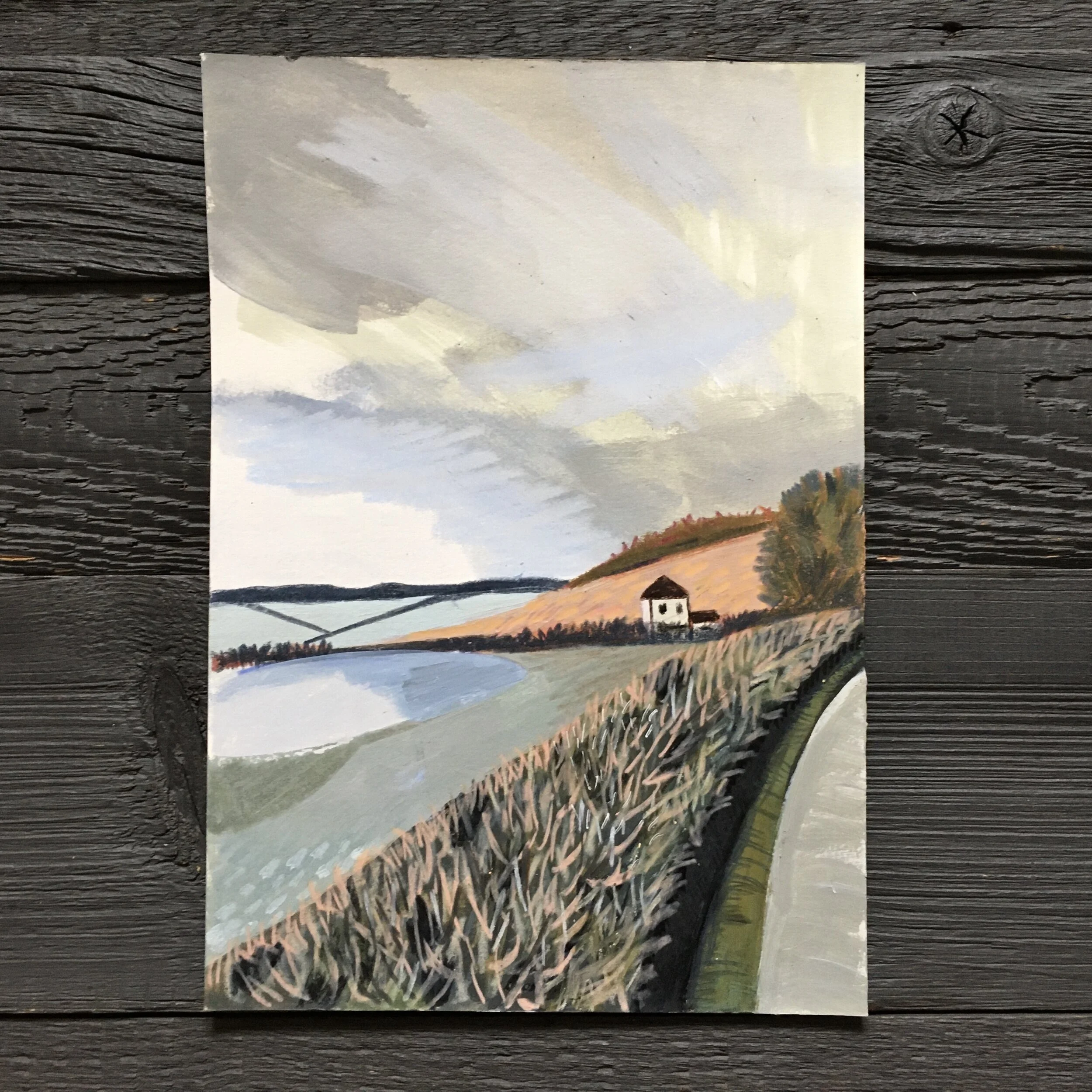 Monmouthshire fields in winter original art