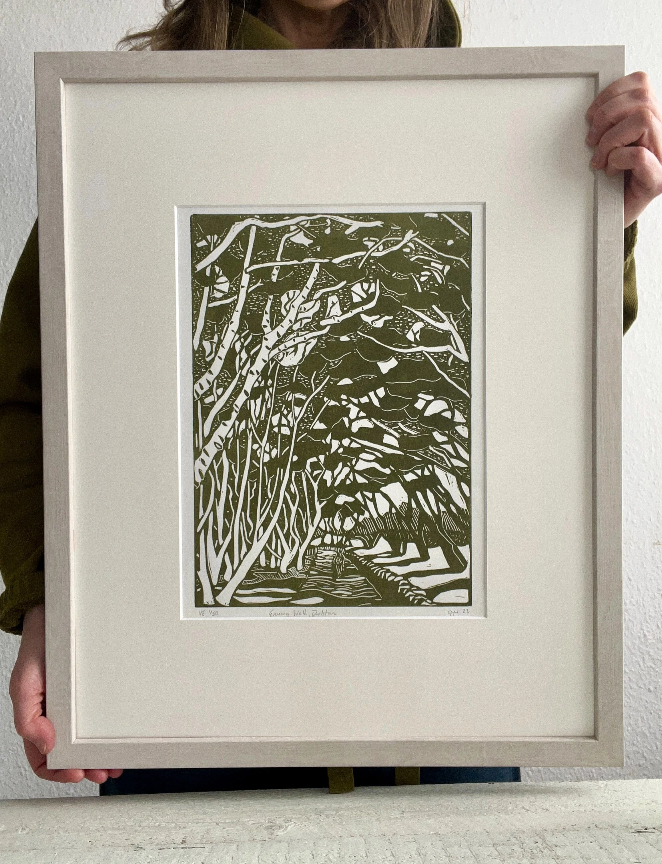 dark olive evening walk framed.JPG