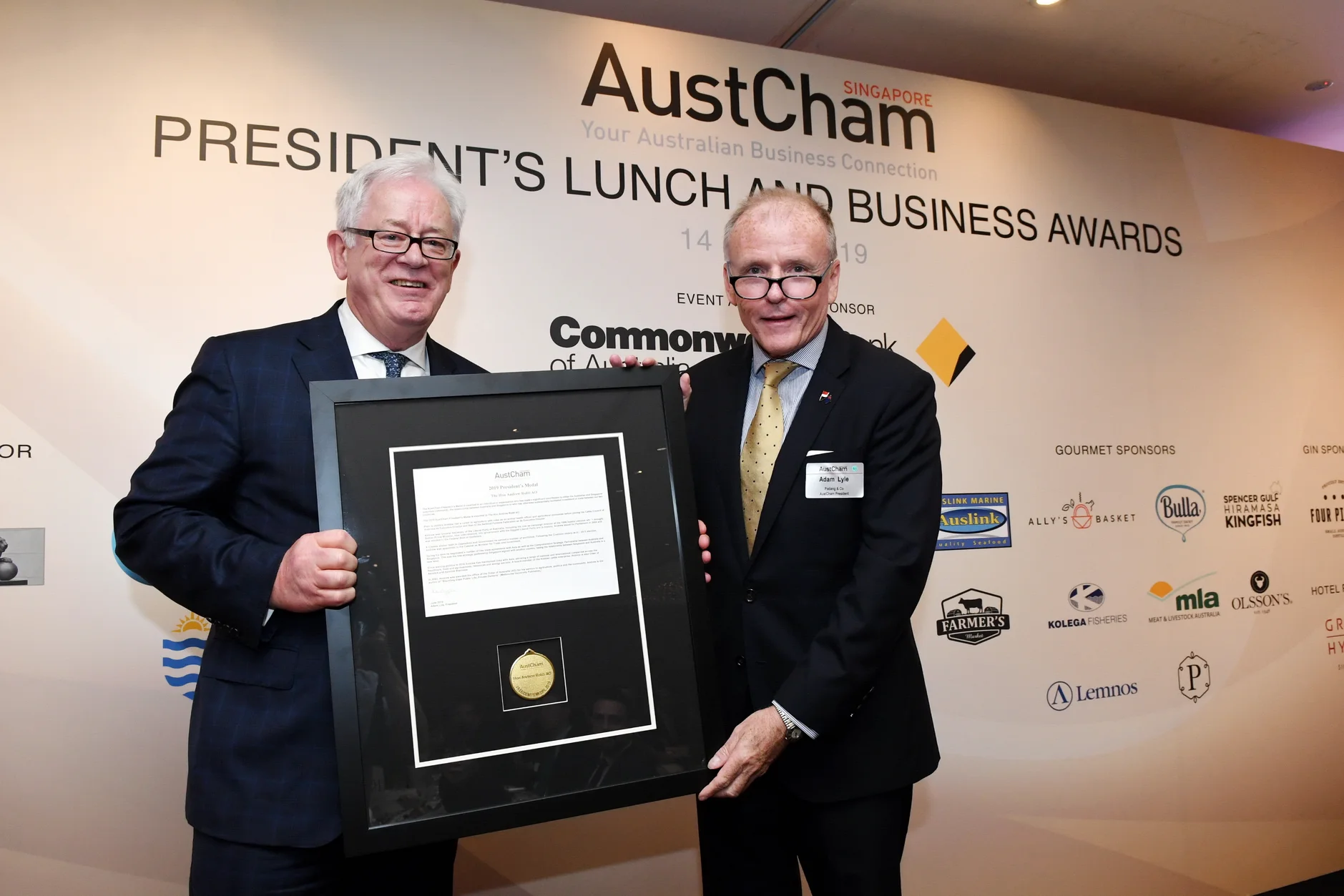 ANDREW ROBB AWARDED 2019 AUSTCHAM PRESIDENT’S AWARD