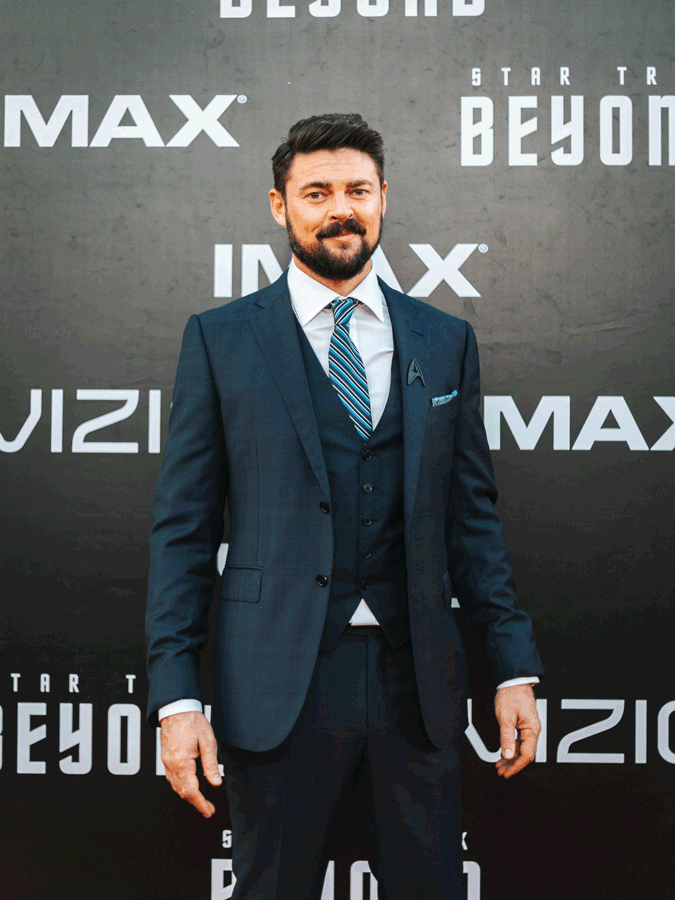 What you get when you're close enough to lovingly call out Karl Urban for looking so fine and dapper.