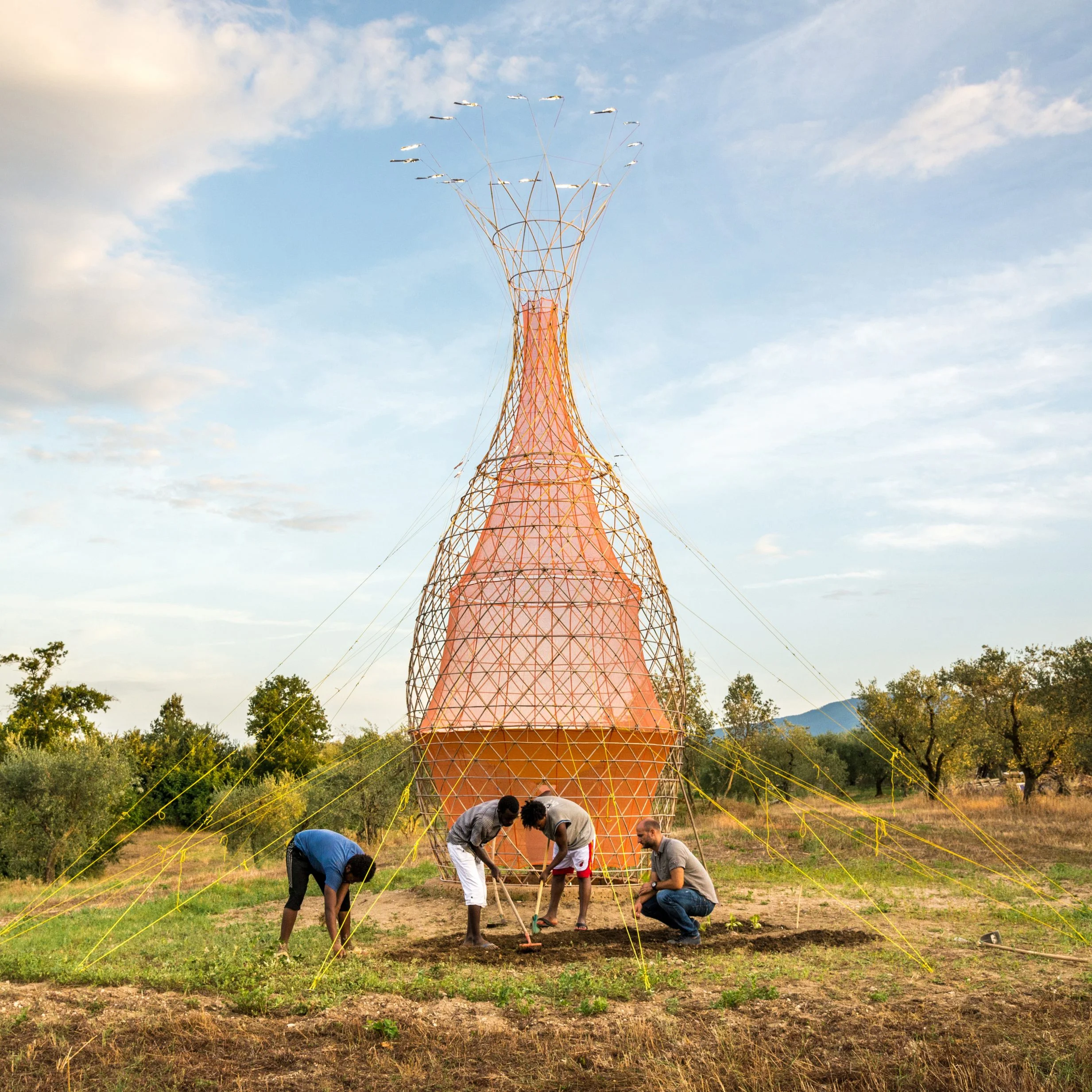 Warka Water, Dorza by Arturo Vittori. Photo- Leone Magliocchetti Lombi.