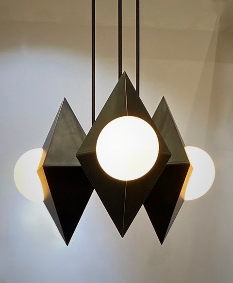 A View Of A Handmade Rhombus 3 Pendant Light