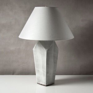 A View Of A Handmade Ceramic Facet Tower Lamp