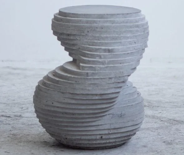 A Hand Cast Concrete Stool