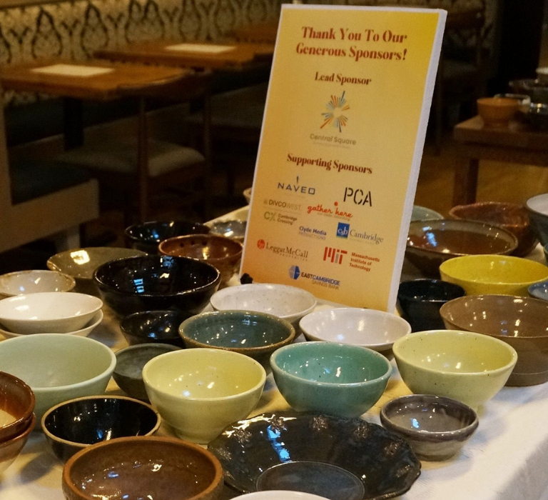   Handmade bowls displayed at Puritan &amp; Co. restaurant at our Saturday event  