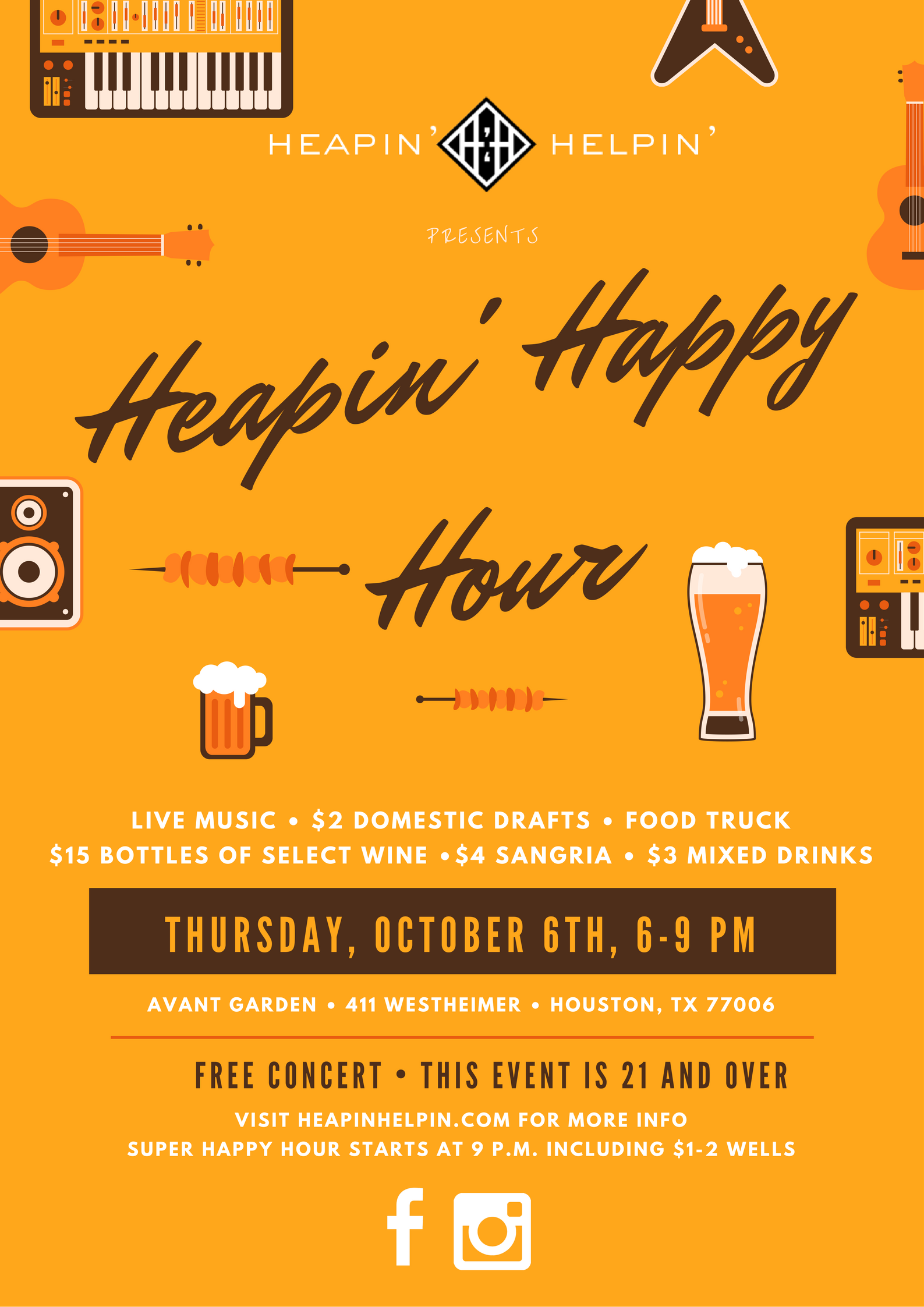Heapin' Happy Hour ---- A Heapin' Helpin' Event @ Avant Garden 