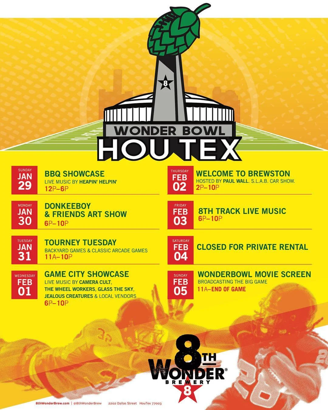 WonderBowl BBQ Showcase at 8th Wonder Brewery