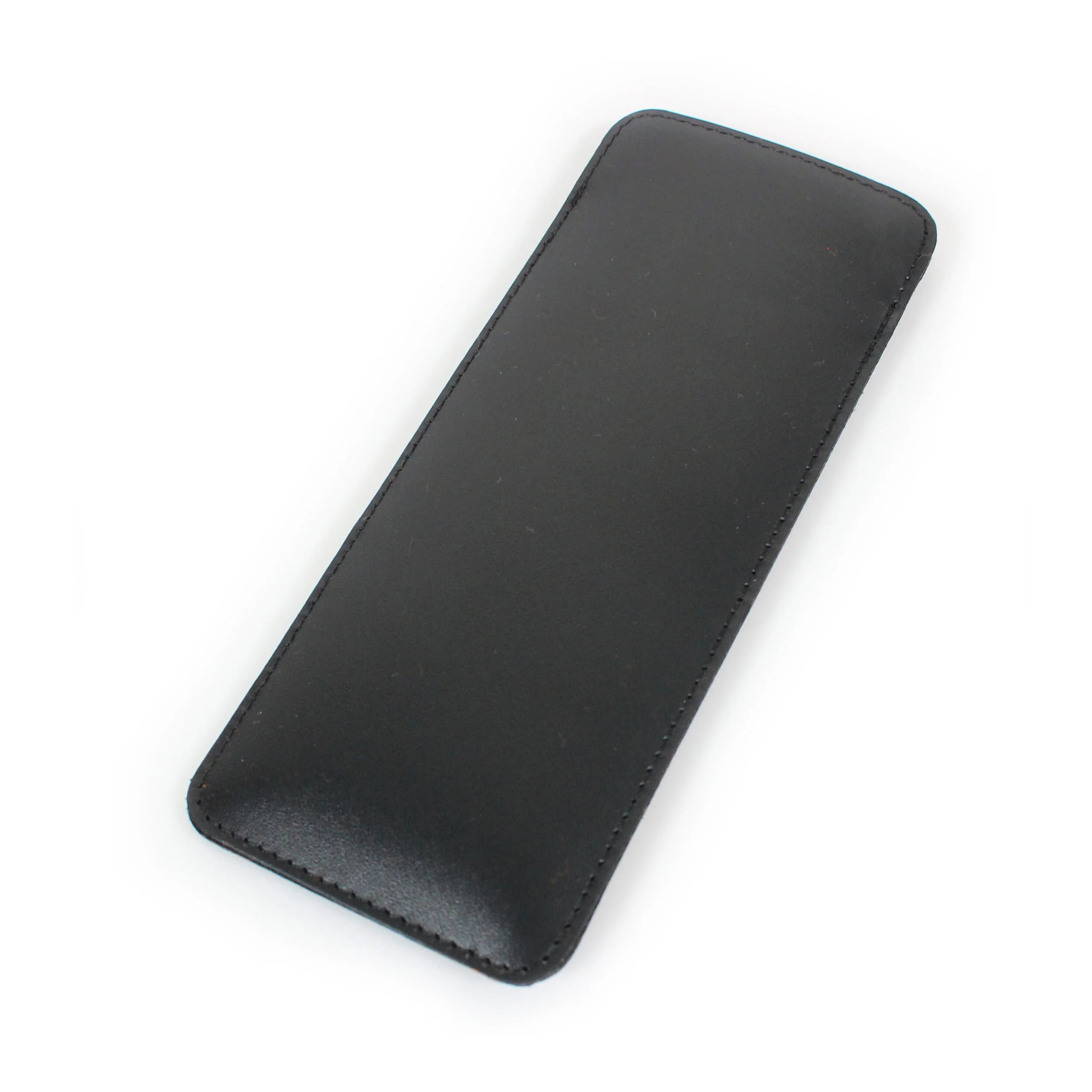 Black genuine leather glasses case