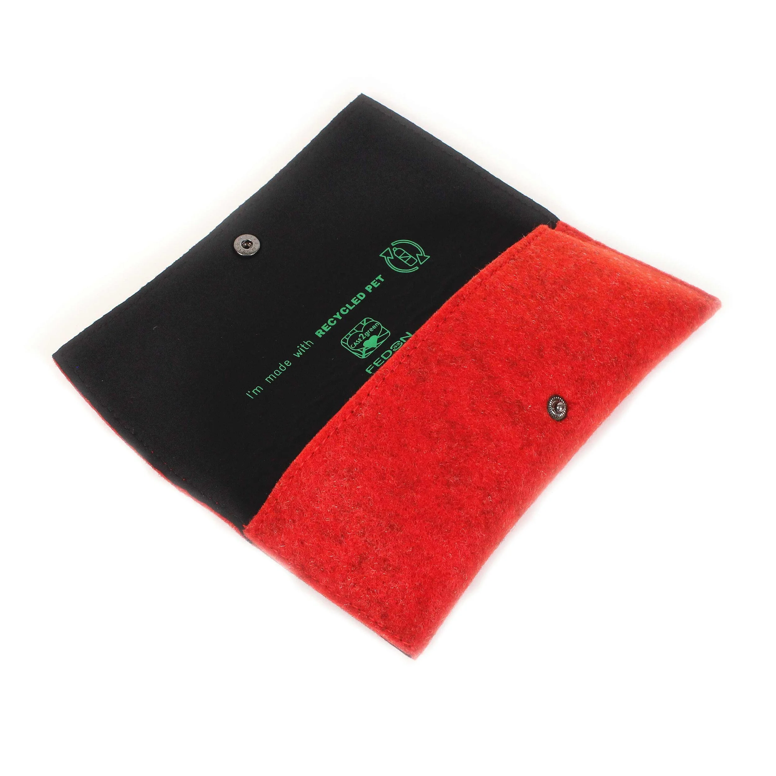 Soft felt glasses case made from recycled materials