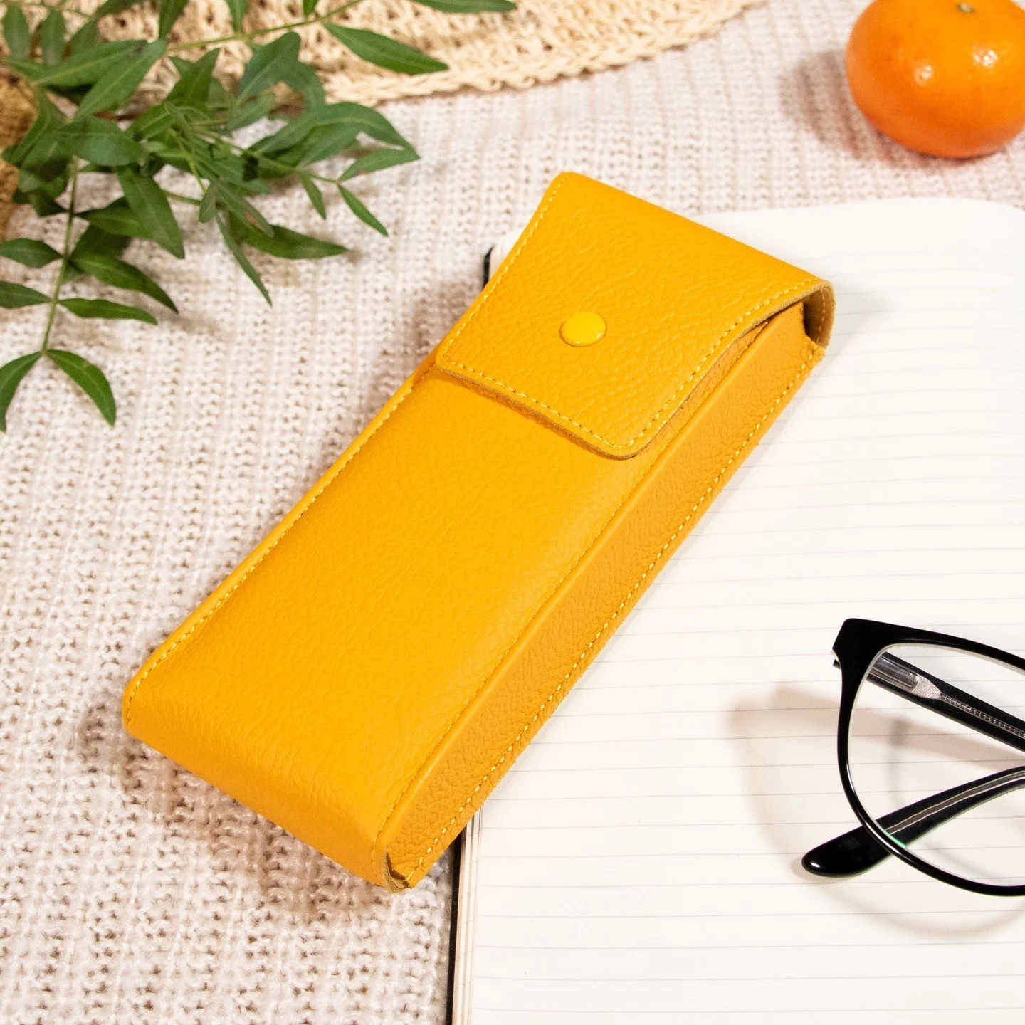Often we lose our glasses at the bottom of our bag - not with this bright case! 🌞⁠
⁠
You won't miss them again when they're being hugged inside this luxury leather Italian-made case.⁠
⁠
Also available in other exquisite colours.⁠
⁠
Shop the PRIMARY 