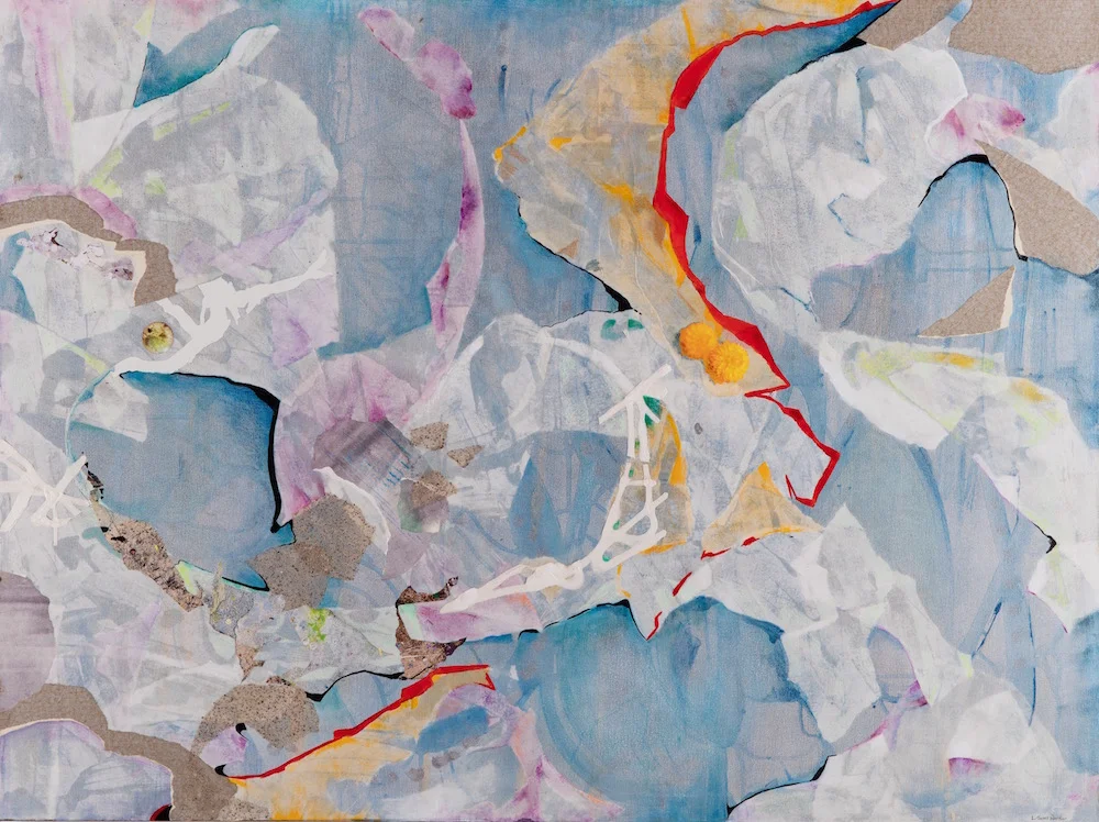 SUNNY SIDE UP, 36x48 inches, mixed media collage on canvas, 2016