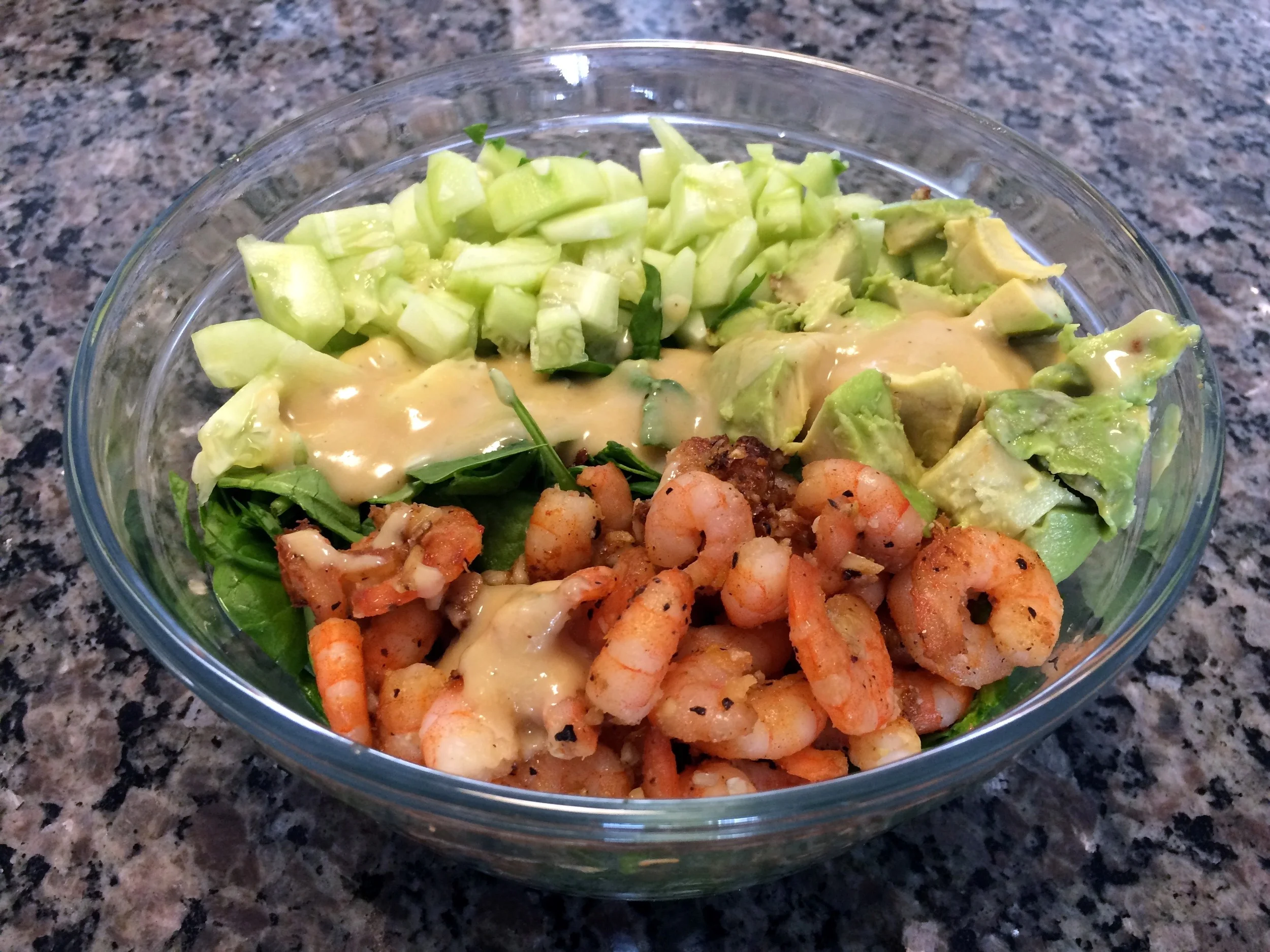 shrimp salad with miso dressing