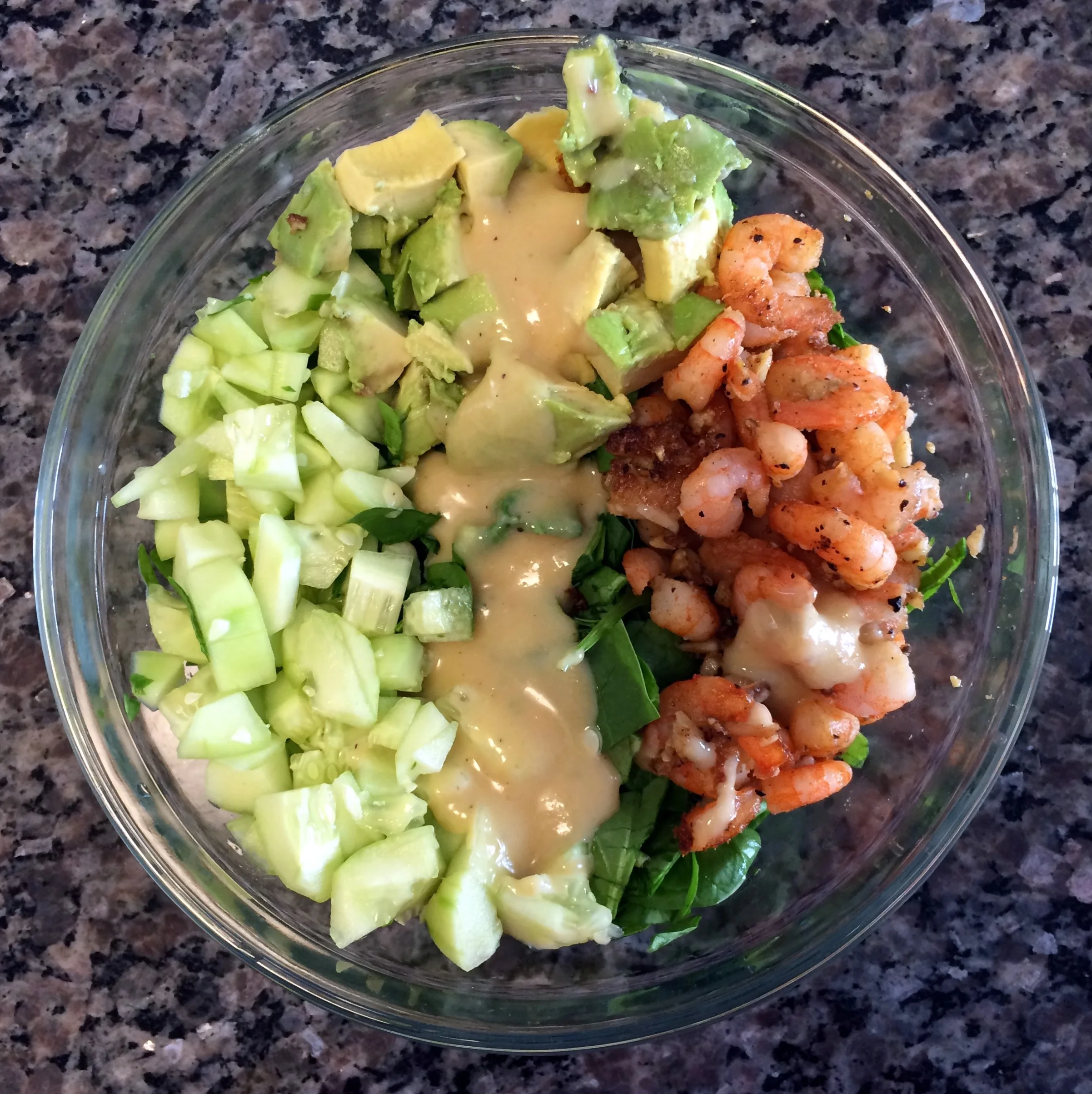 shrimp salad with miso dressing
