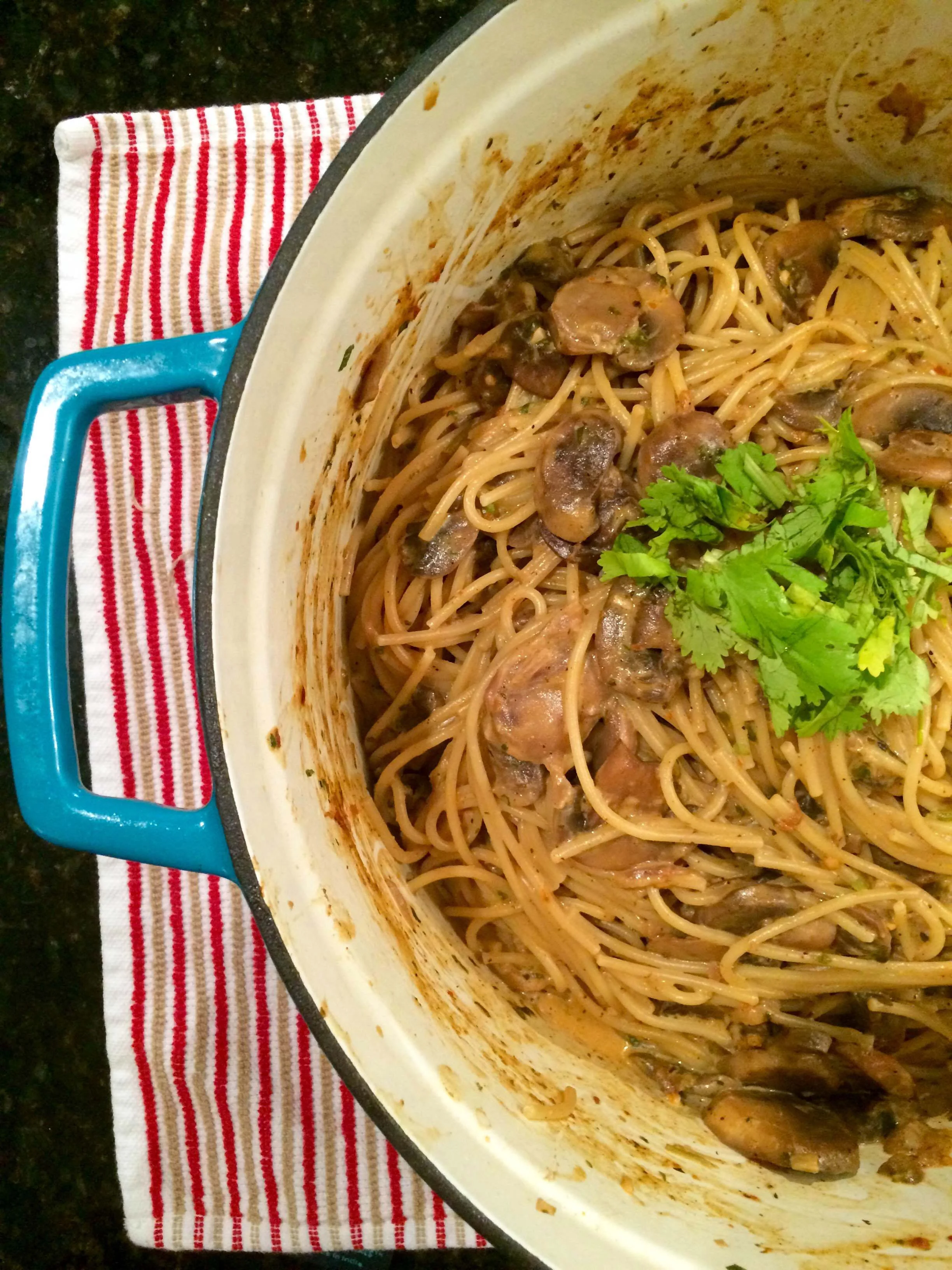 spicy coconut curry mushroom pasta