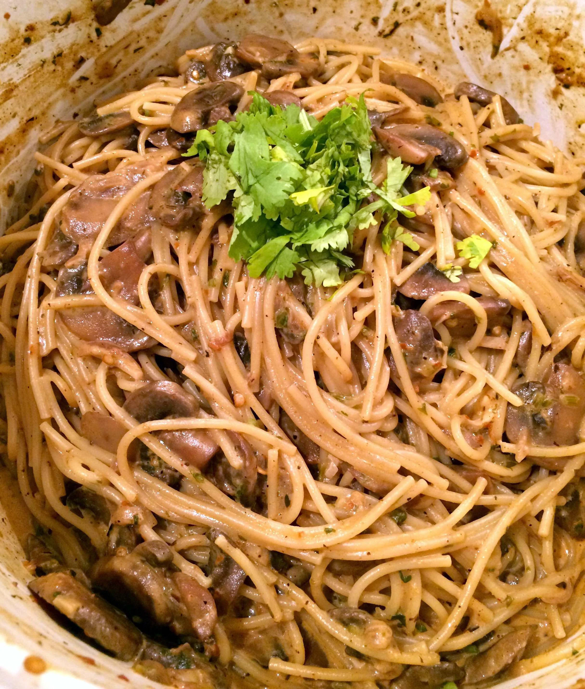 spicy coconut curry mushroom pasta