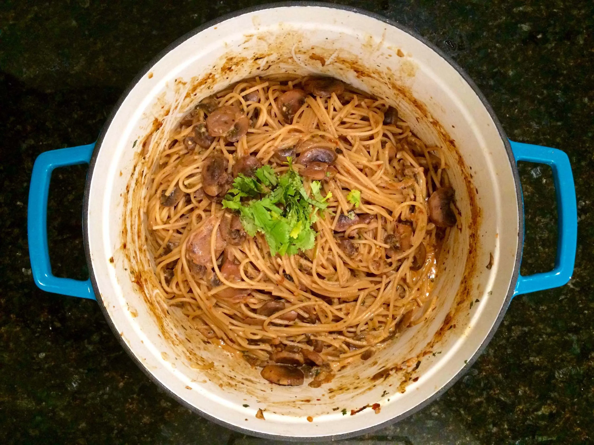 spicy coconut curry mushroom pasta