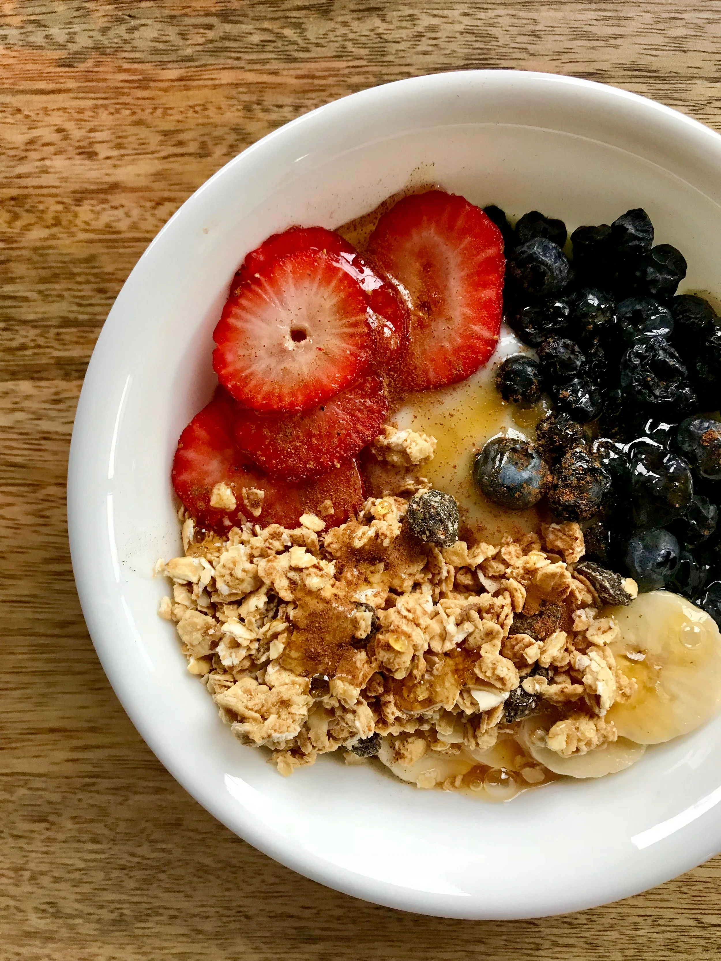 Fruit and granola yogurt bowl