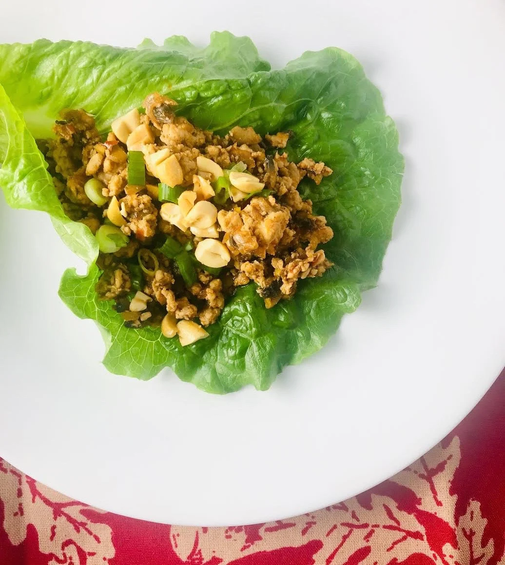 Chicken and mushroom lettuce wraps