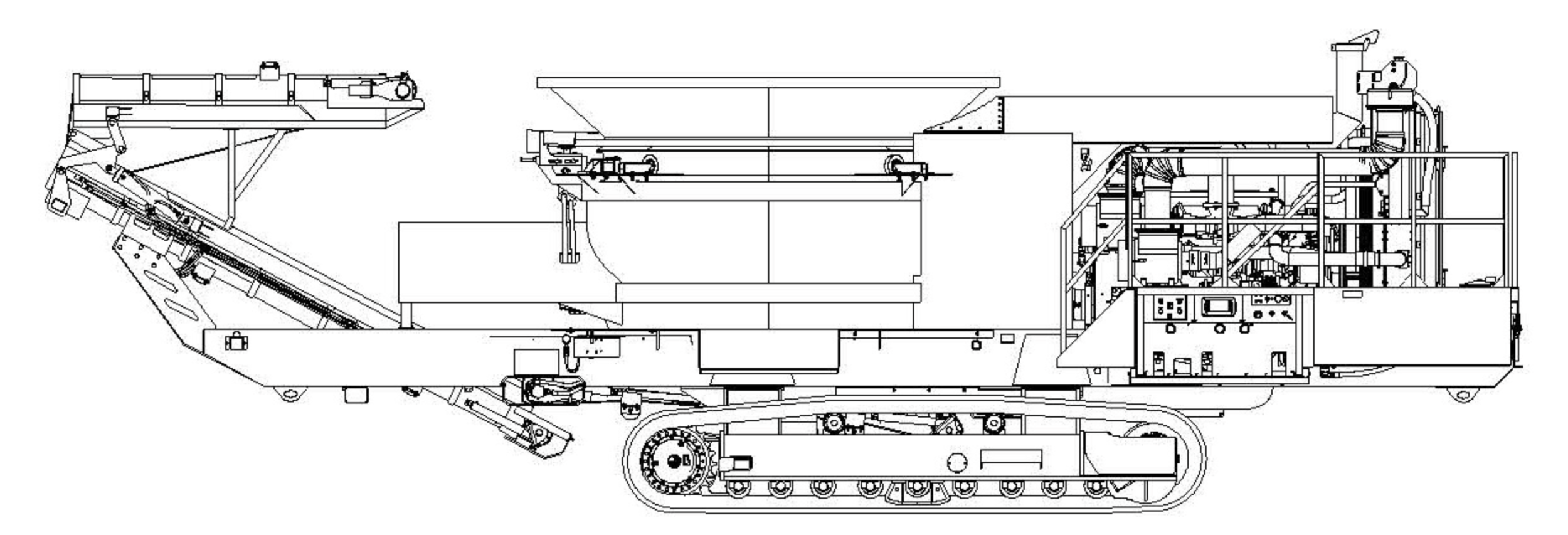 1248BTK STANDARD FEATURES: Radio remote control, tool box, engine cover, and super-screw belt lacing. All track mounted machines come with 24” (600mm) wide pads (20” and 32” available on most models), 1248 and 1136 fluid coupling models include auxiliary hyd. pump. Weights vary depending on options. Widths based on 600 mm tracks or transporter width. Diamond Z reserves the right to improve our products and make changes without notice. Actual products may vary.