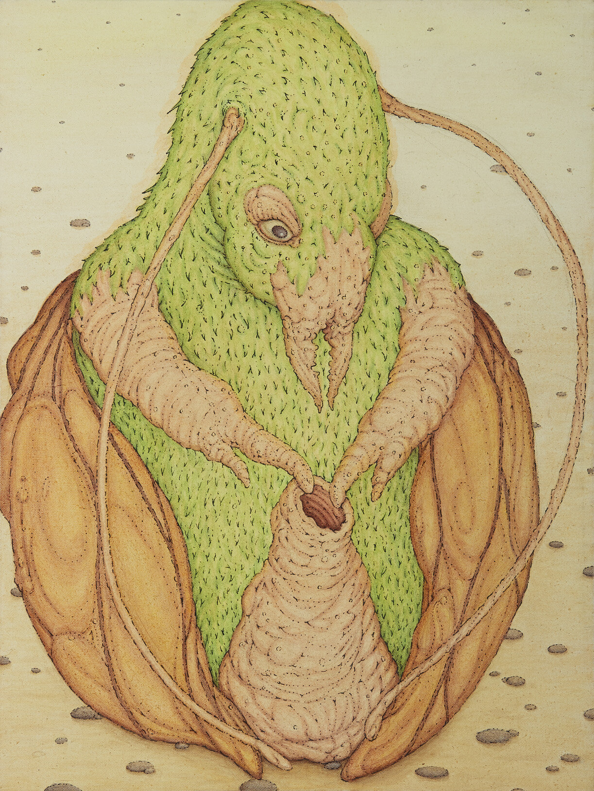   Introspection,  2020. Acrylic and graphite on canvas, 24 x 18 inches. 
