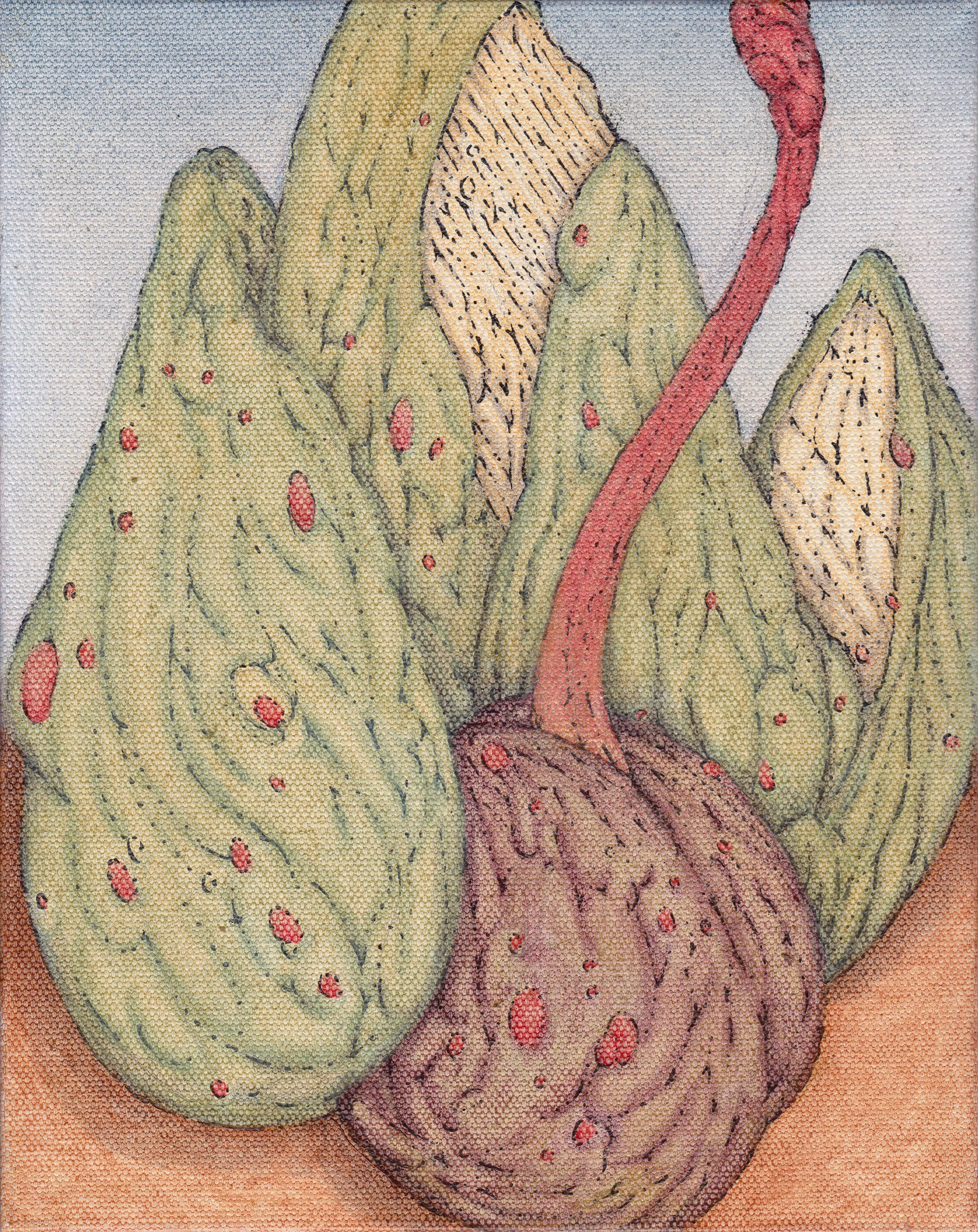   Sound of Breathing,  2021. Acrylic and graphite on canvas, 10 x 8 inches. 