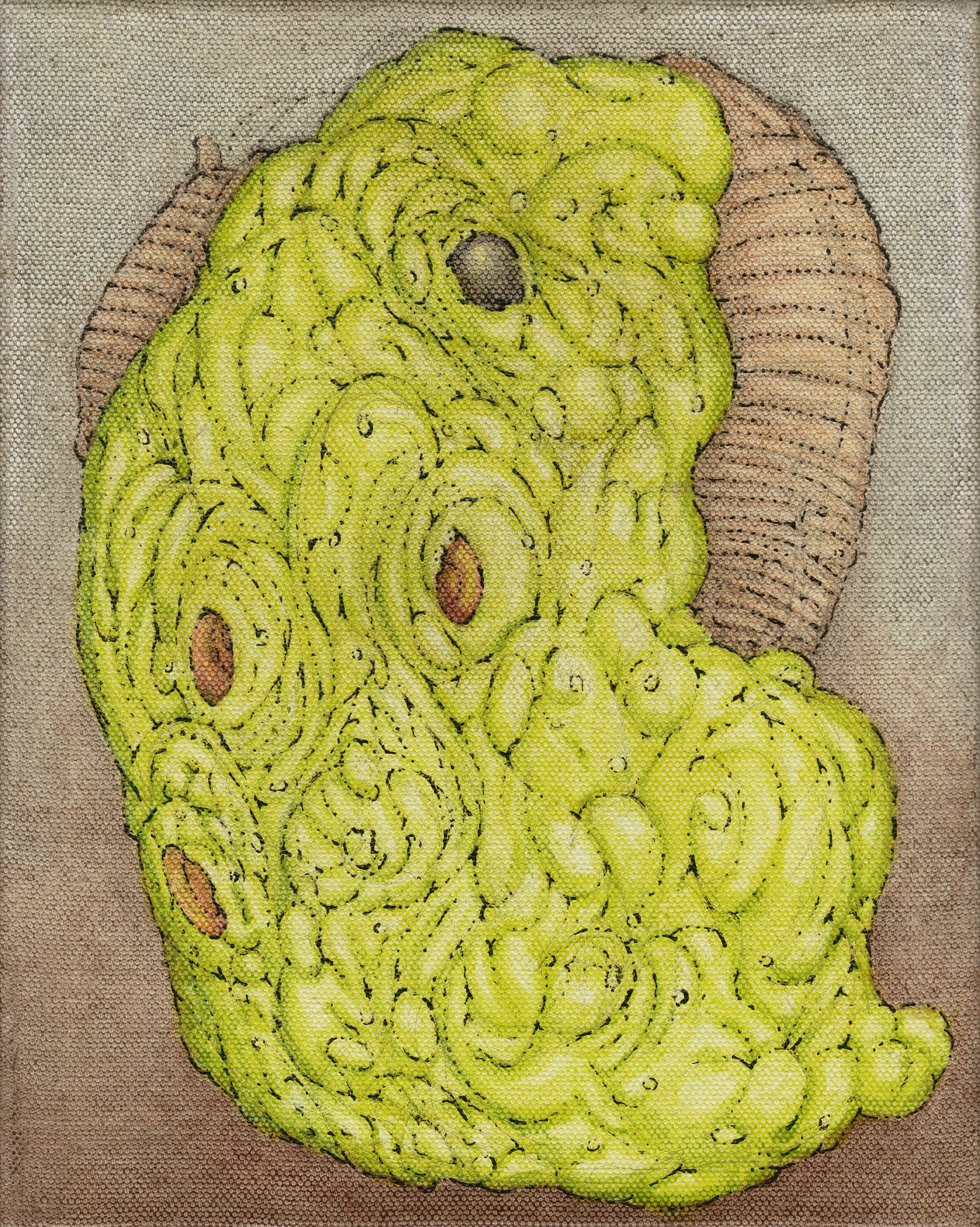   A New Eye,  2021. Acrylic and graphite on canvas, 10 x 8 inches. 