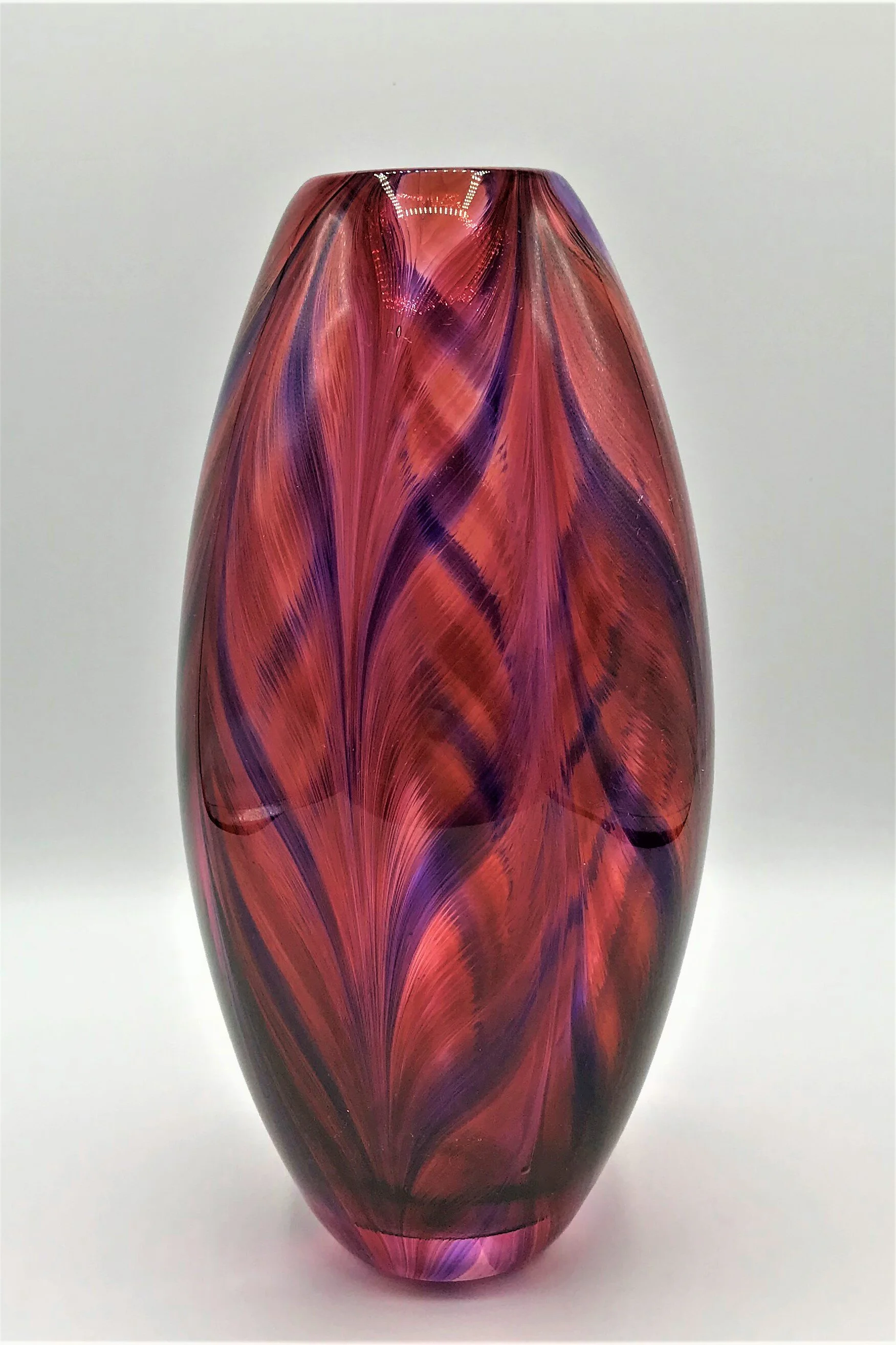Peacock Cranberry Vase