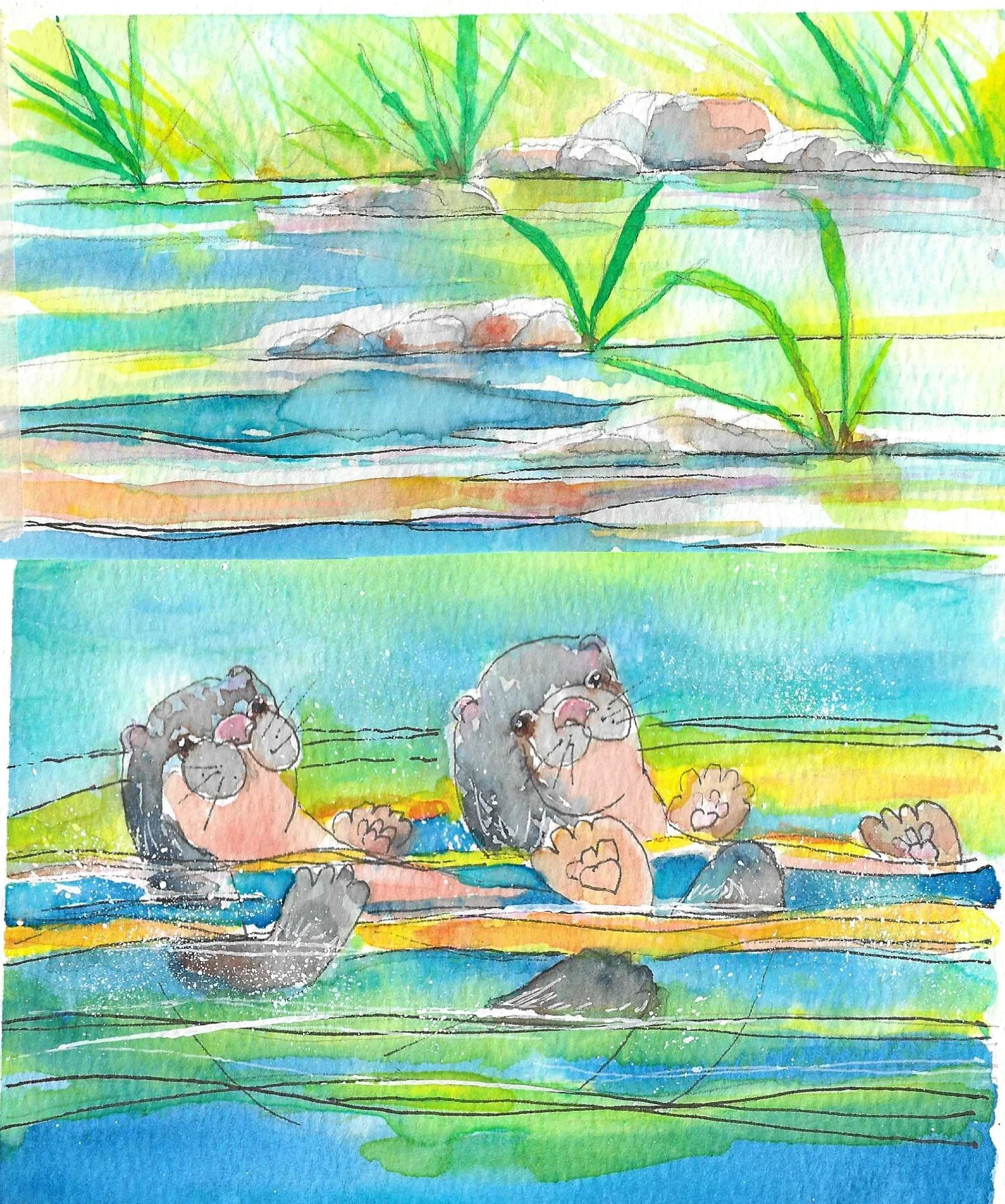 River Otter 5x7 wc best one.jpg